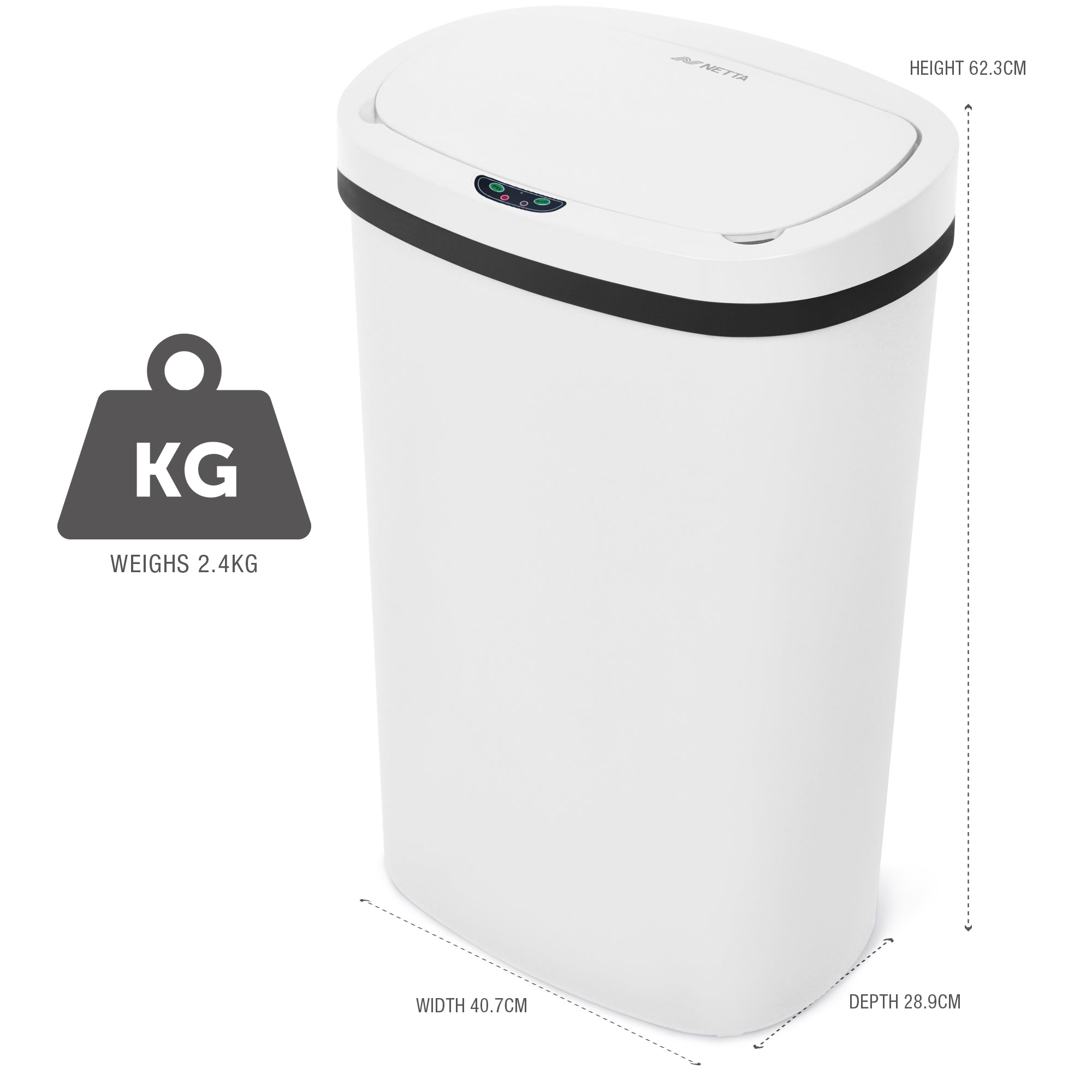 NETTA 50L Plastic Sensor Bin for Kitchen