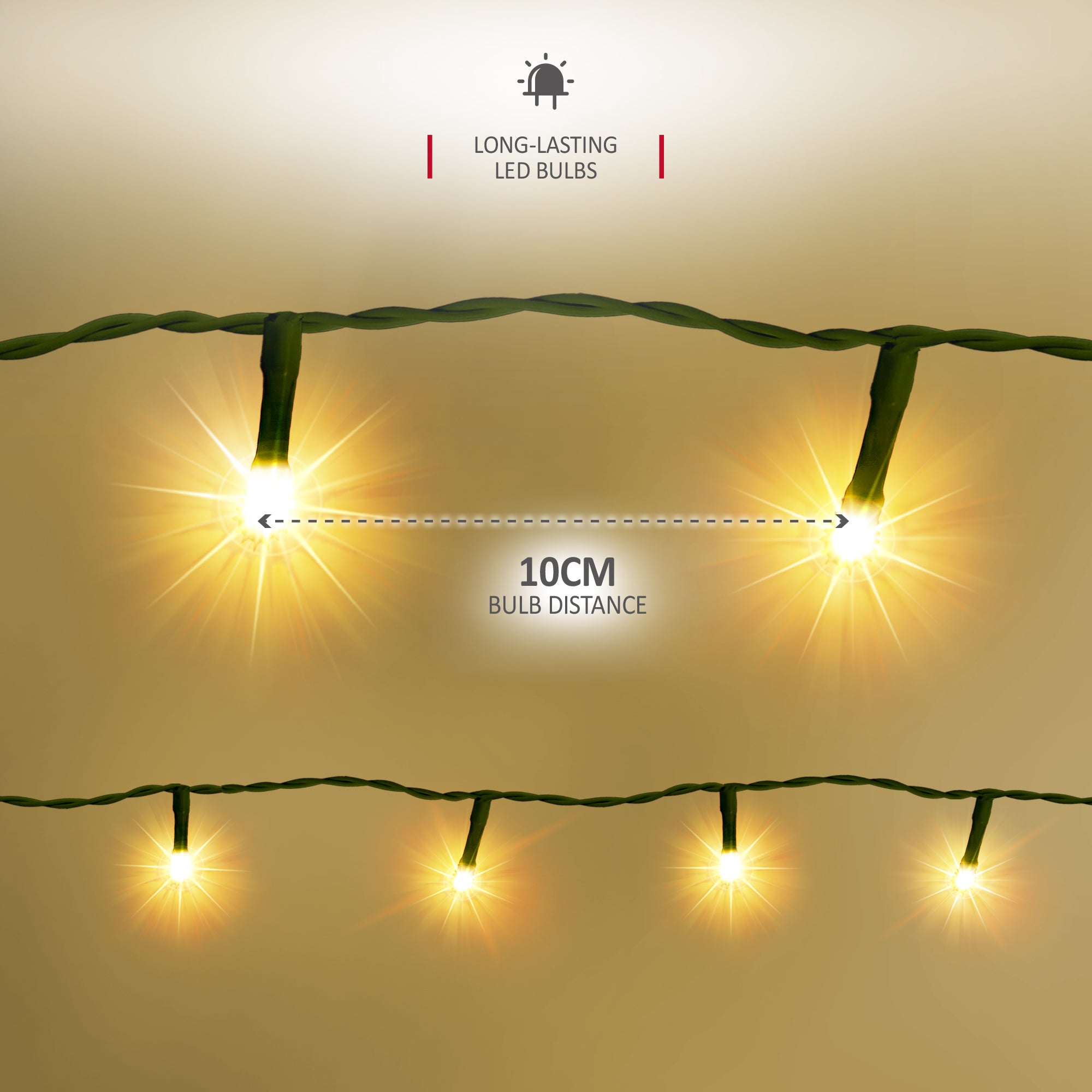 NETTA Battery Operated 100 LED 10M Christmas Tree Fairy Lights with Timer - 8 Different Mode String Lights