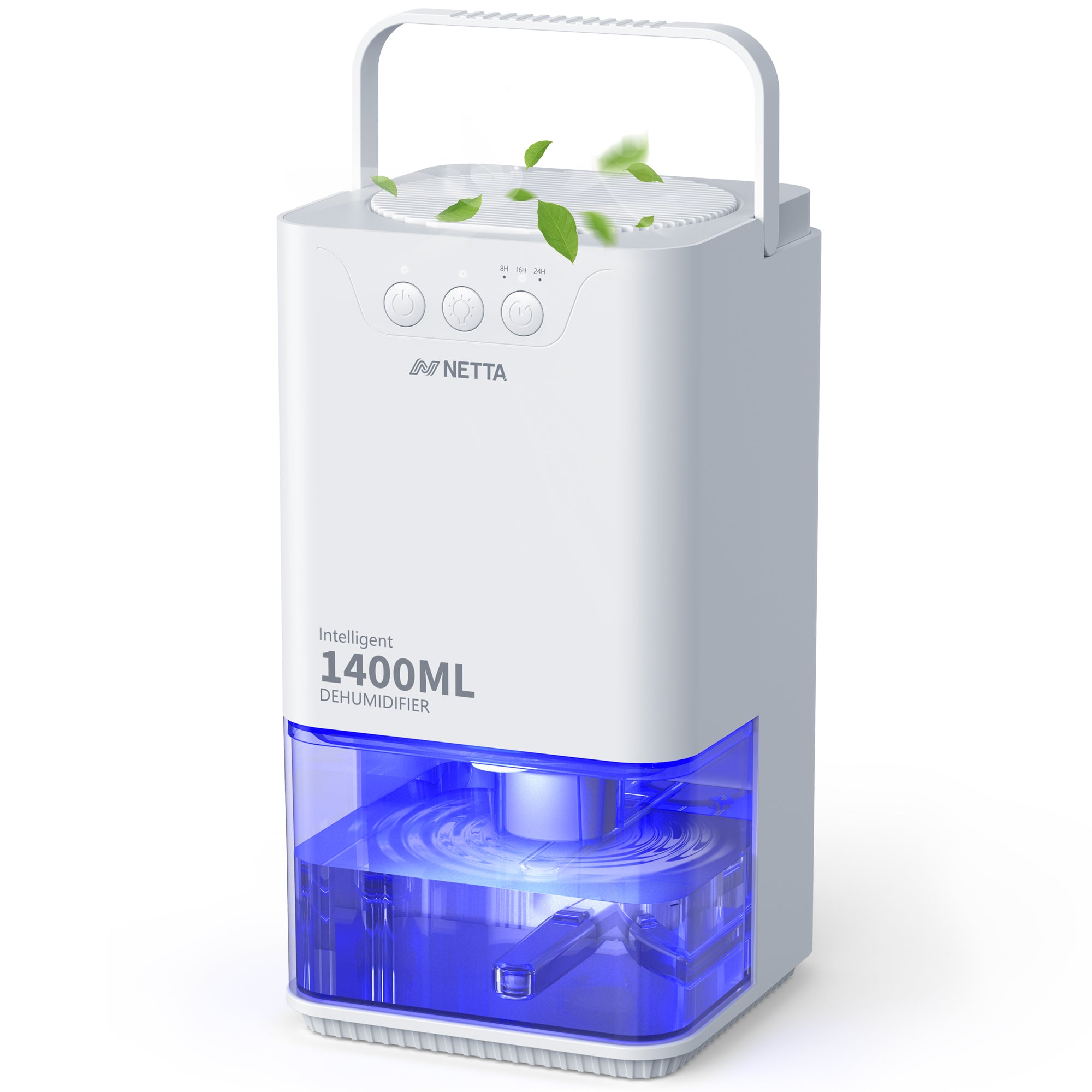 NETTA Dehumidifiers for Home Damp 1400ml Dehumidifier with Ultra Quiet & Auto Shut off 3 Colorful LED