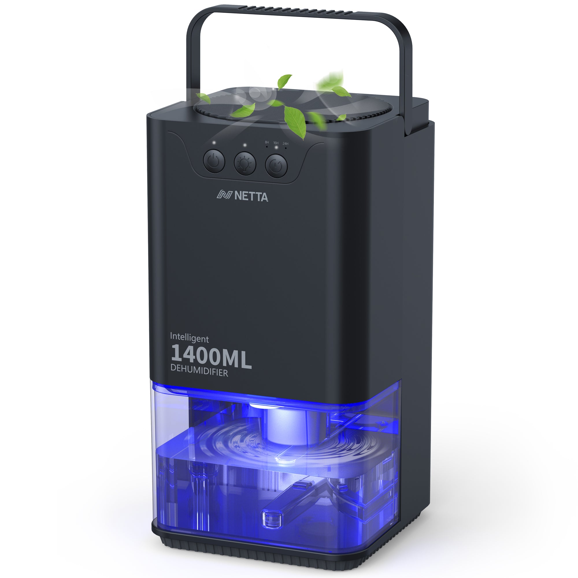 NETTA Dehumidifiers for Home Damp 1400ml Dehumidifier with Ultra Quiet & Auto Shut off 3 Colorful LED