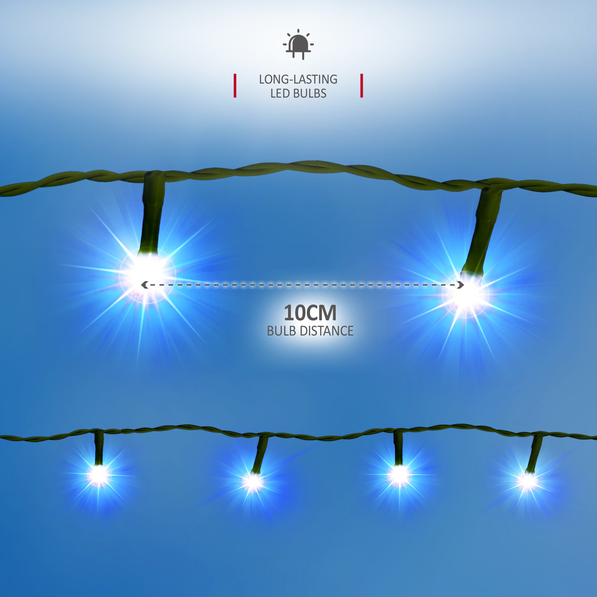 NETTA Battery Operated 100 LED 10M Christmas Tree Fairy Lights with Timer - 8 Different Mode String Lights