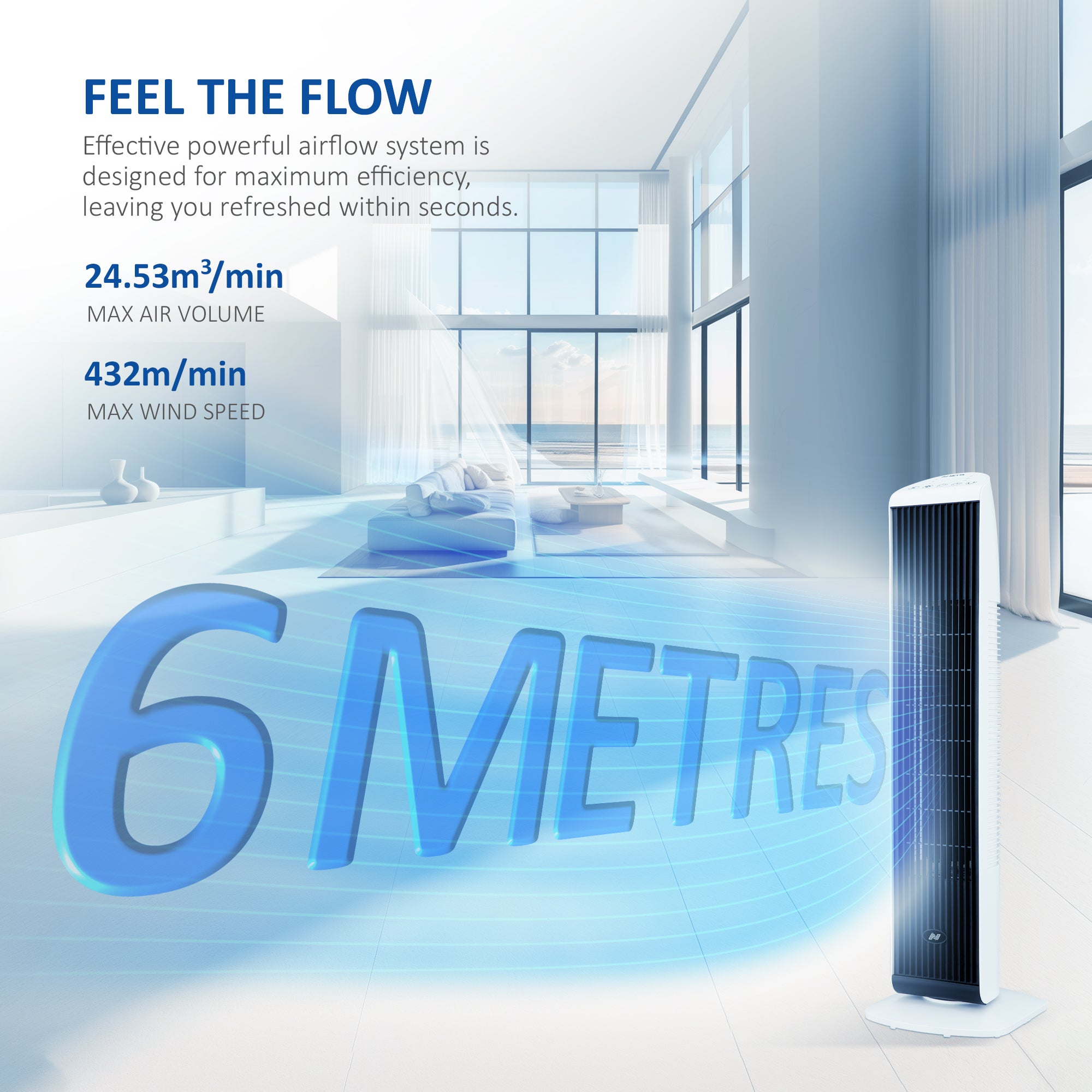 NETTA 30 Inch Tower Fan with 7-Hour Timer