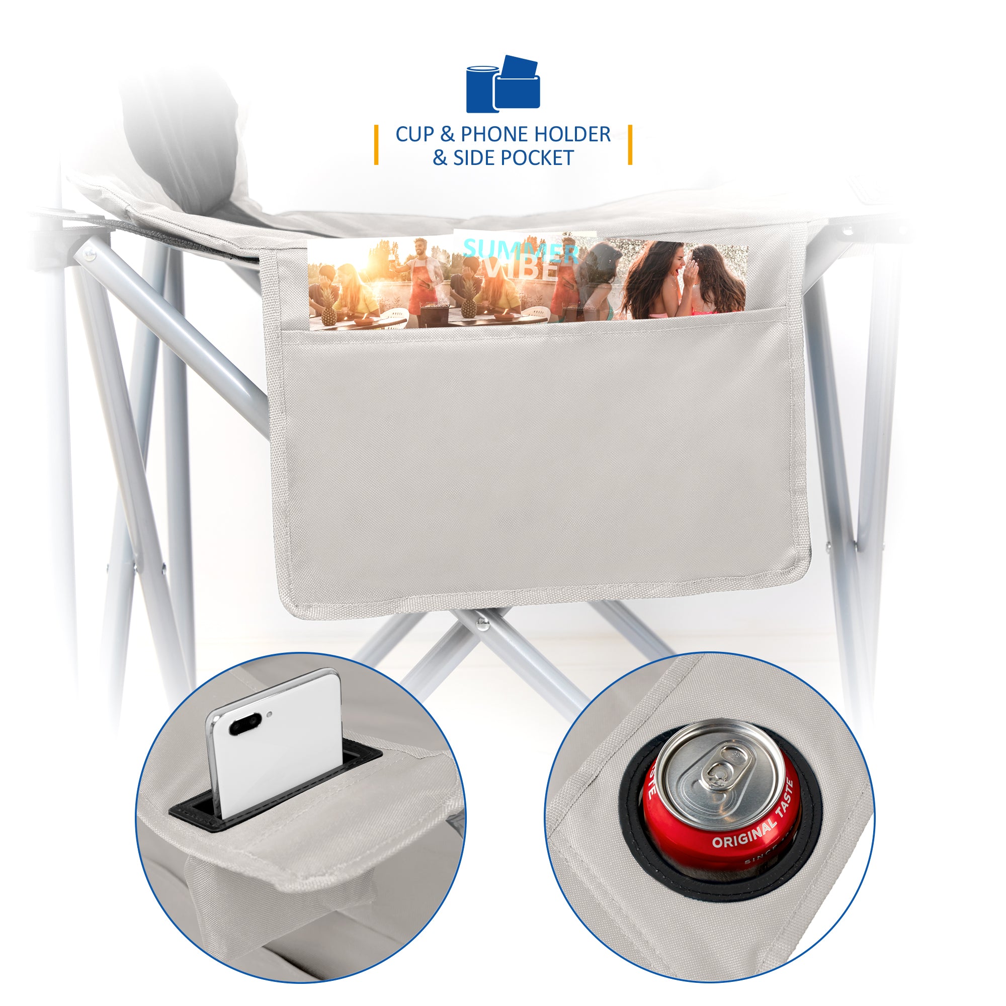 SUNMER Set of 2 Folding Padded Camping Chairs