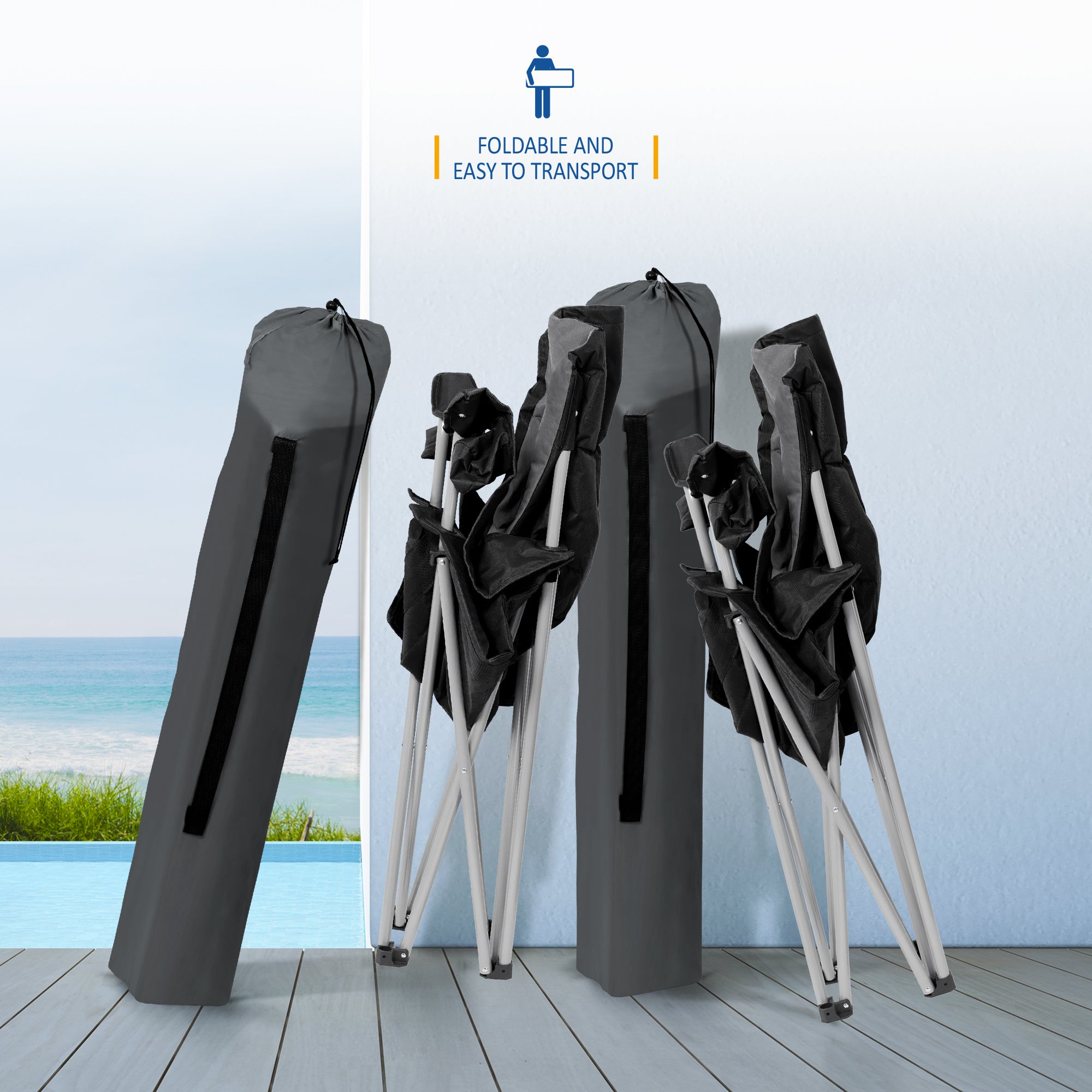 SUNMER Set of 2 Folding Padded Camping Chairs