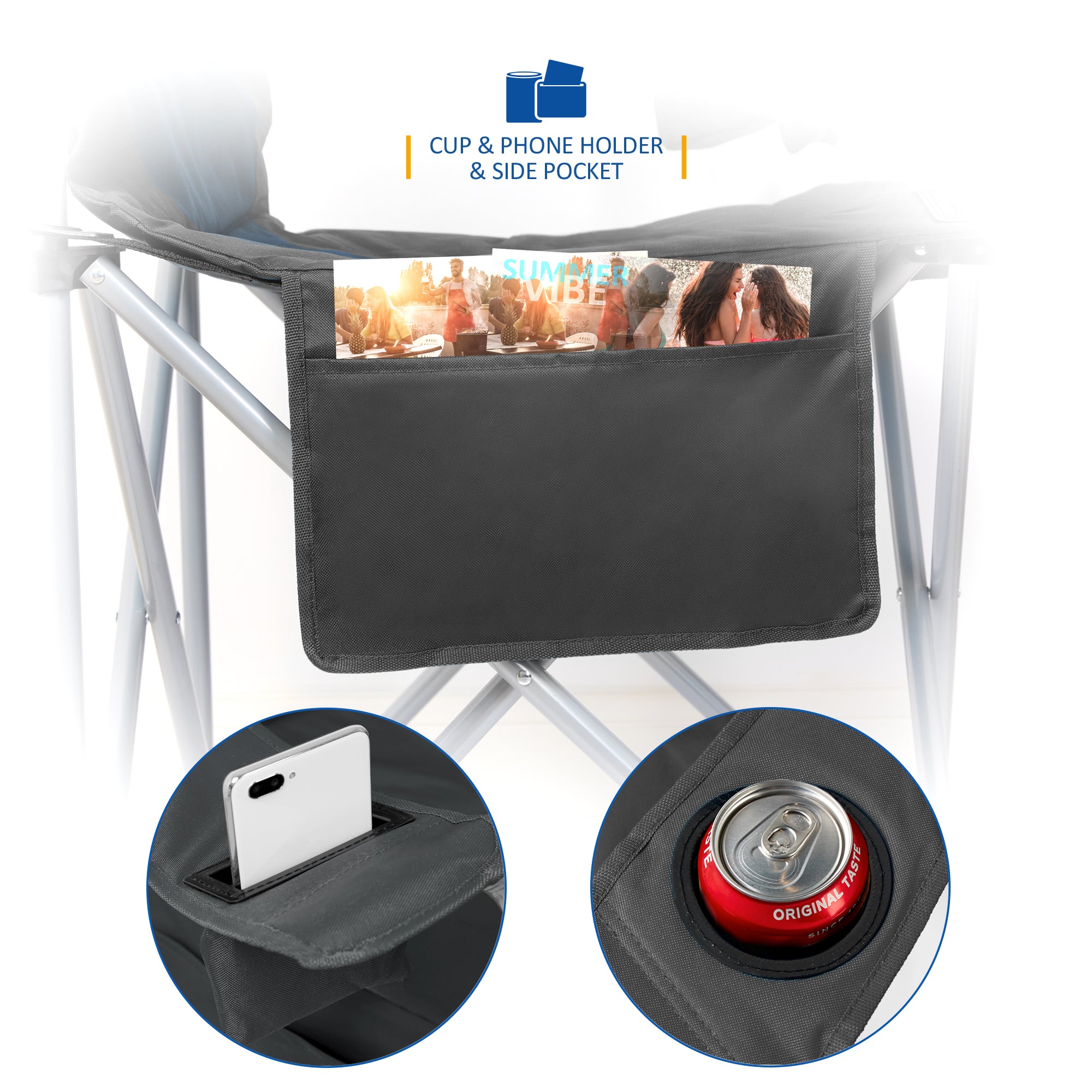 SUNMER Set of 2 Folding Padded Camping Chairs