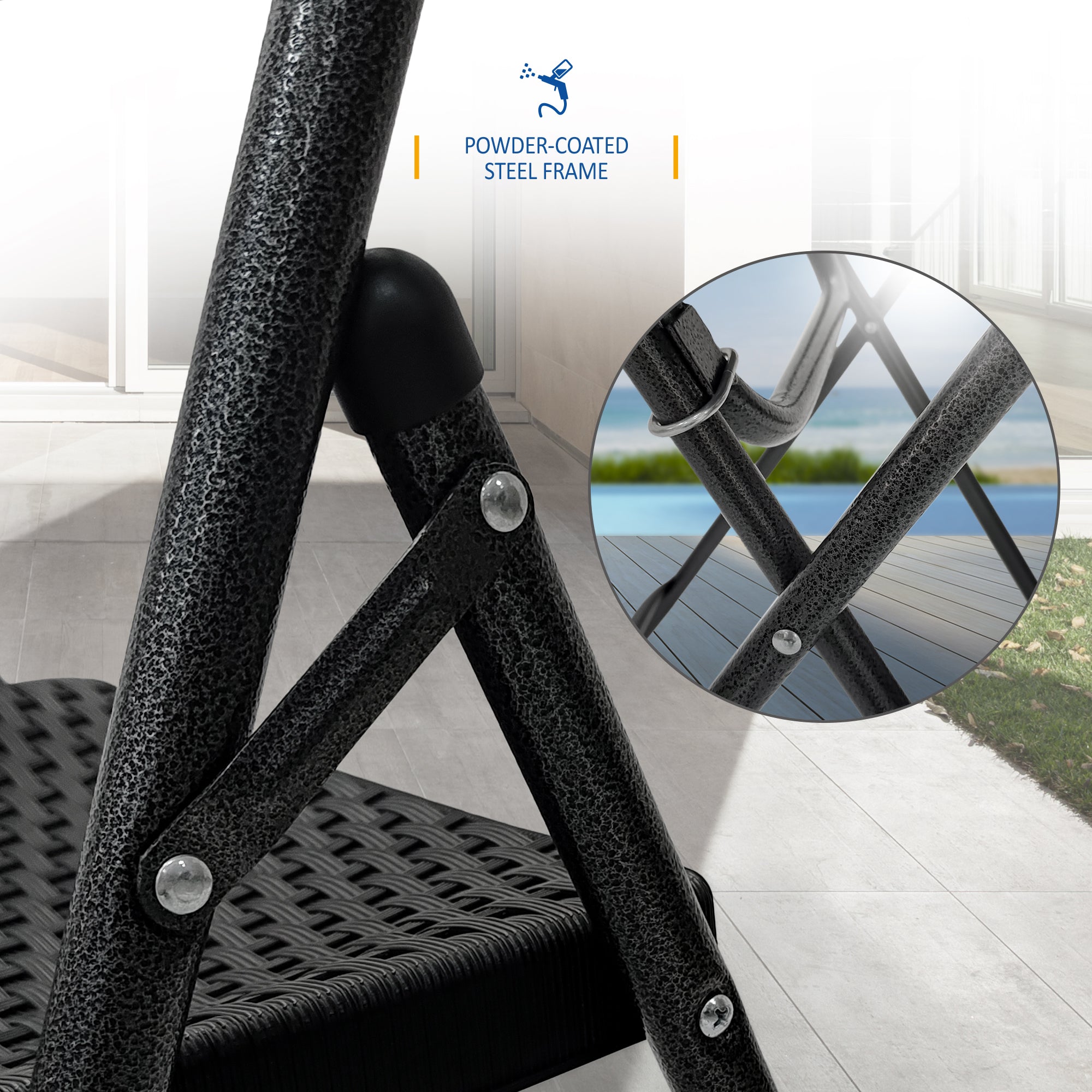 SUNMER Rattan Effect Bistro Set (3 Piece)