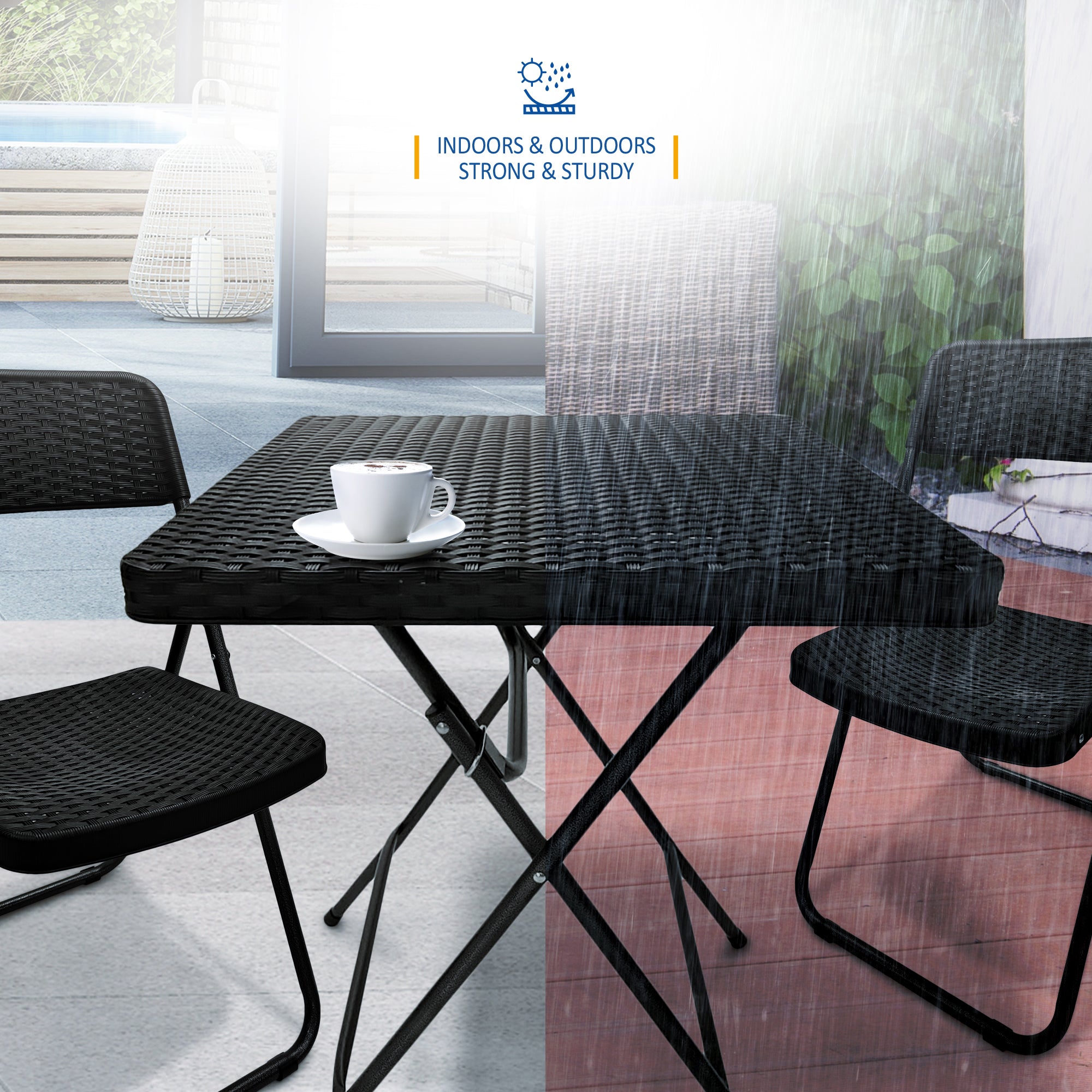 SUNMER Rattan Effect Bistro Set (3 Piece)
