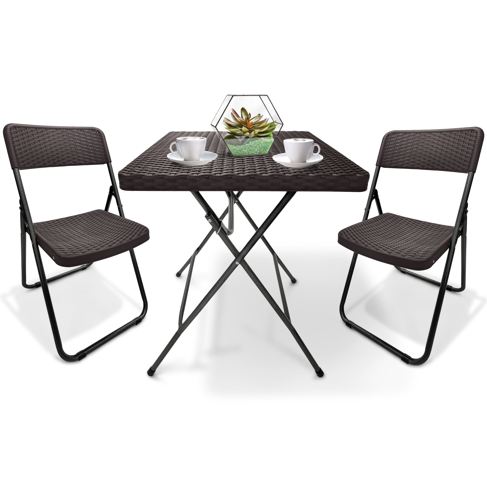 SUNMER Rattan Effect Bistro Set (3 Piece)