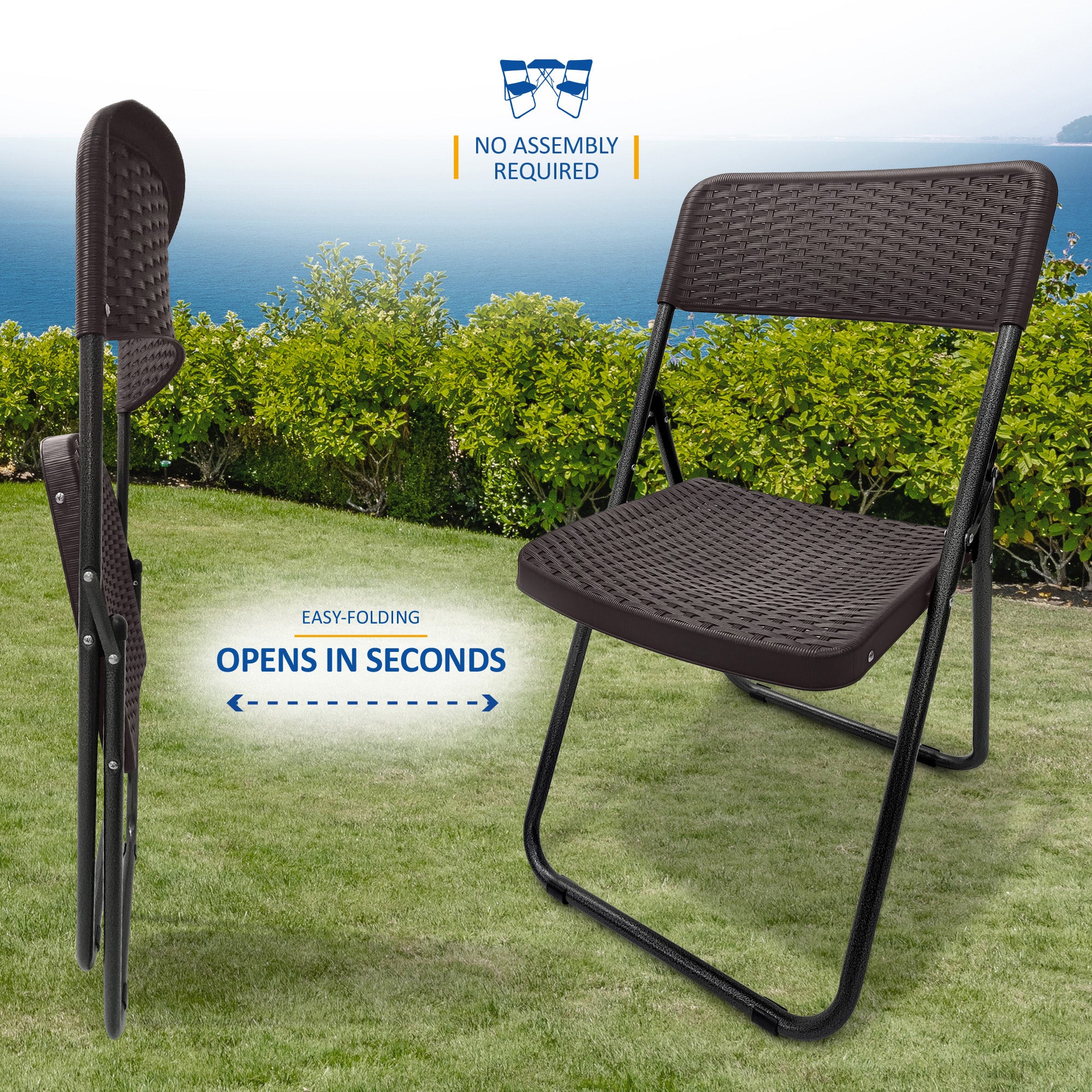 SUNMER Rattan Effect Bistro Set (3 Piece)