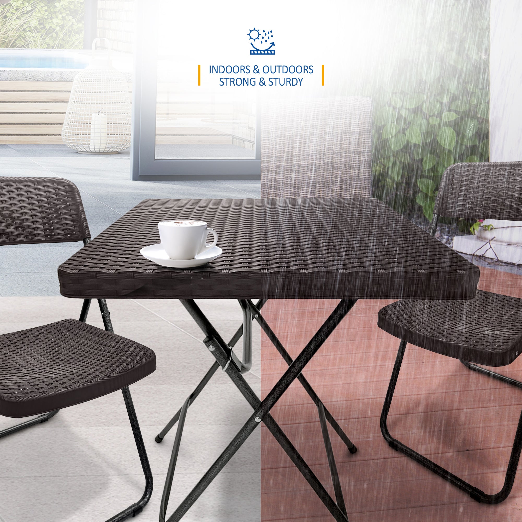 SUNMER Rattan Effect Bistro Set (3 Piece)