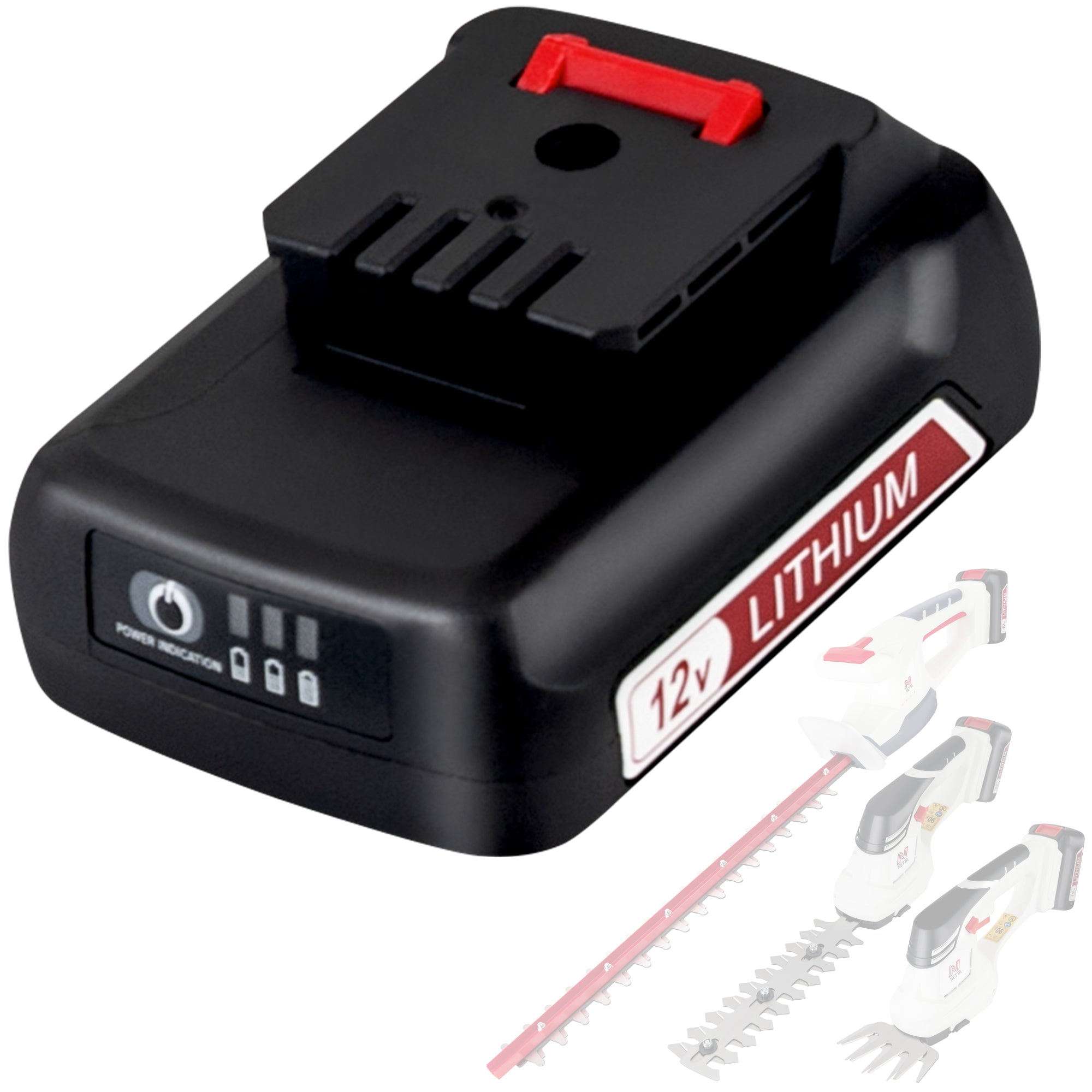 NETTA Cordless Hedge Trimmer & Cutter - 12V Ultra-Light, Lithium-Ion Battery, Charger Included
