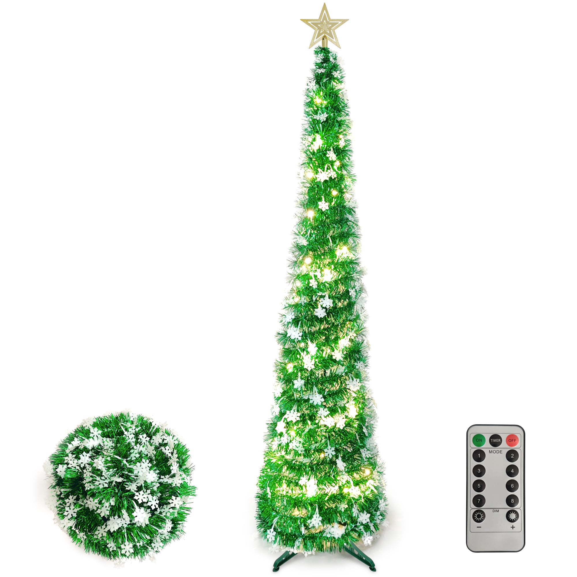 VeryMerry Pop Up Christmas Tree with LED Lights & Timer