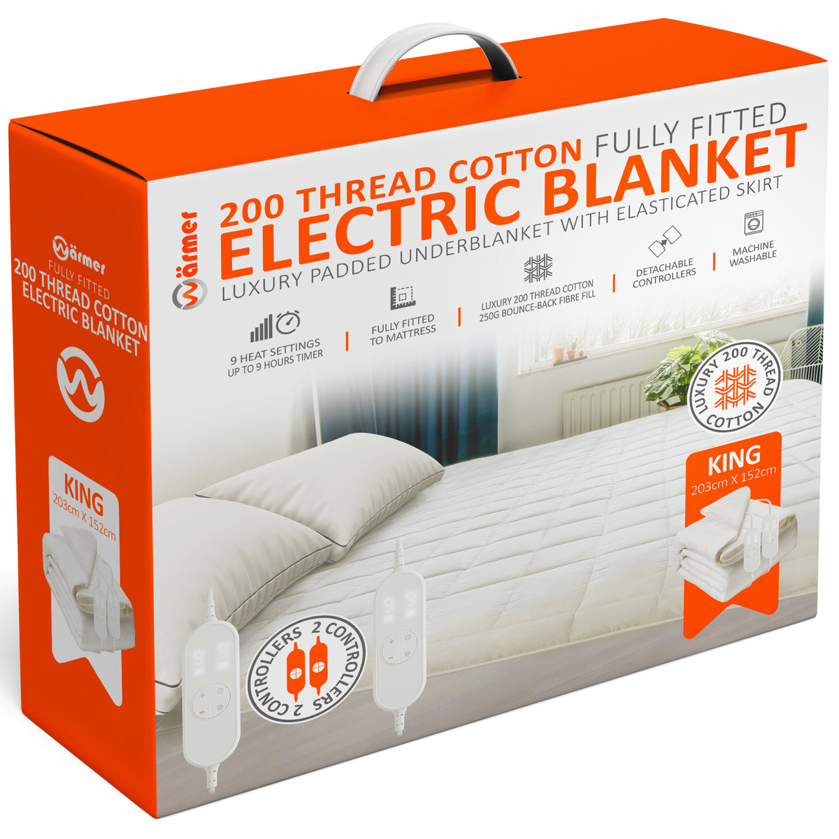 Wärmer 200 Thread Cotton Fully Fitted Electric Blanket