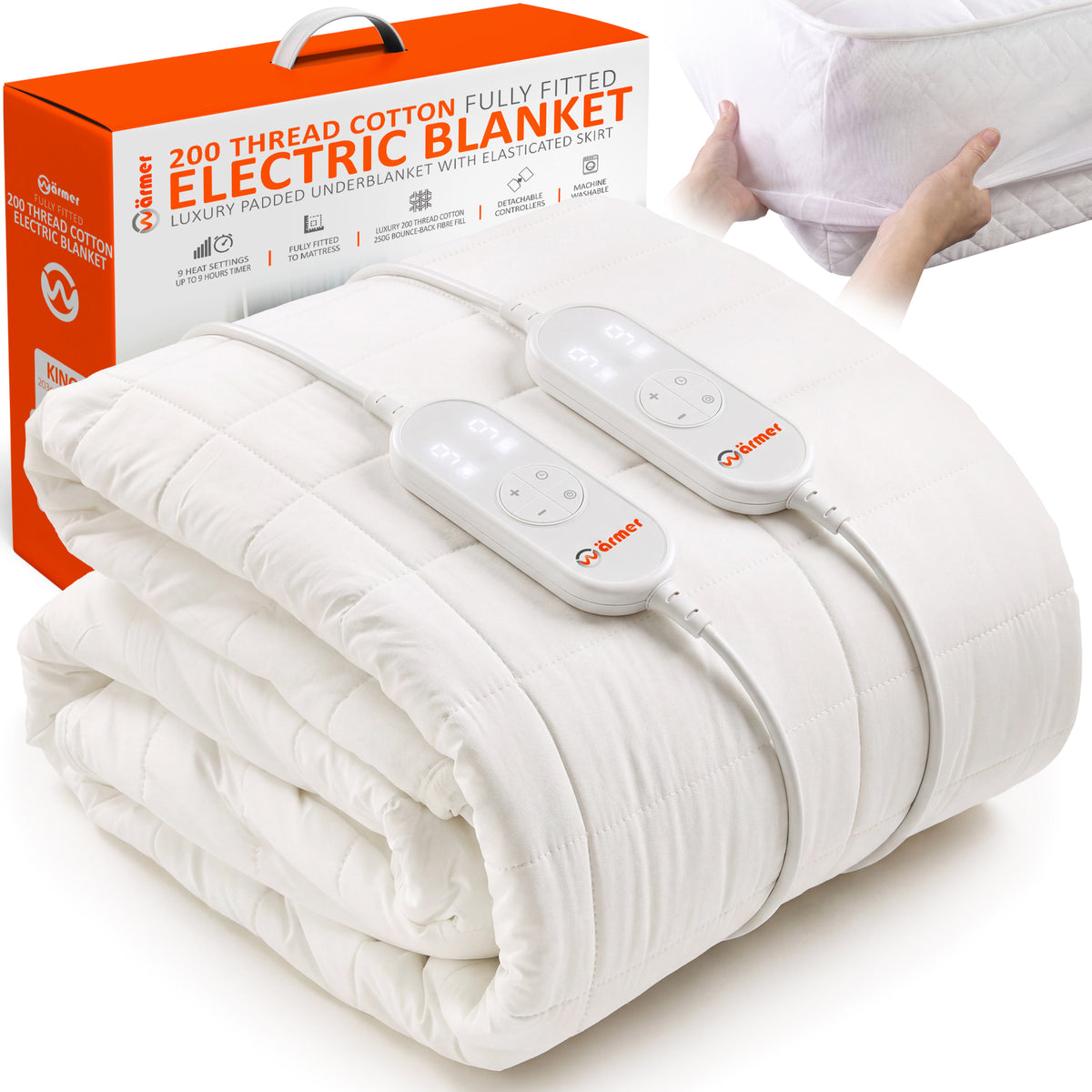 Wärmer 200 Thread Cotton Fully Fitted Electric Blanket