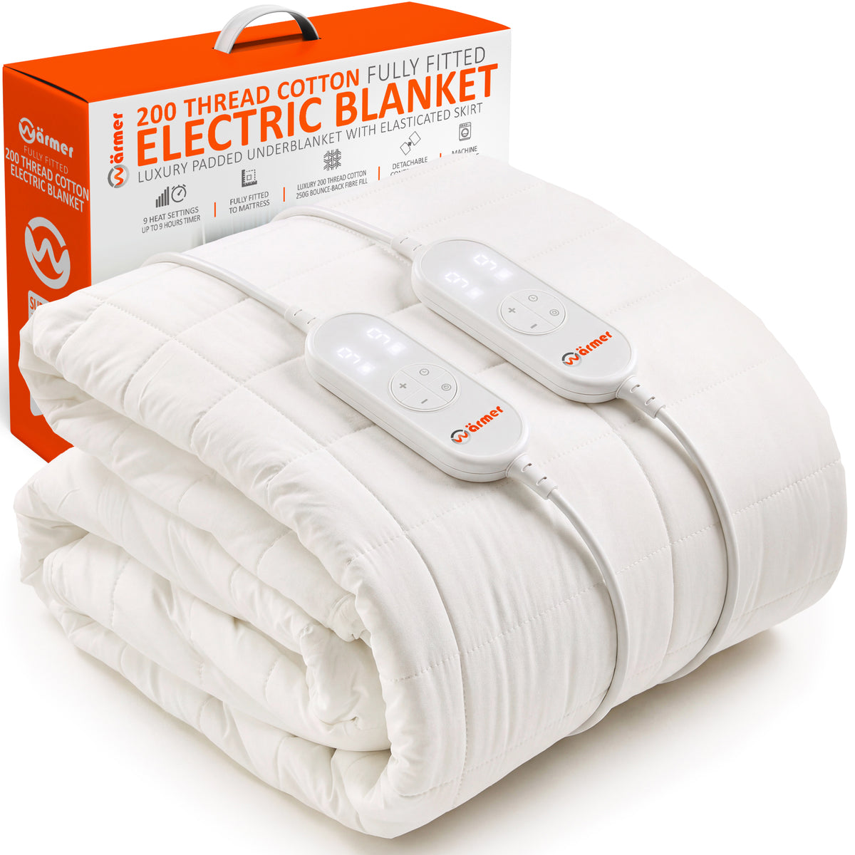 Wärmer 200 Thread Cotton Fully Fitted Electric Blanket