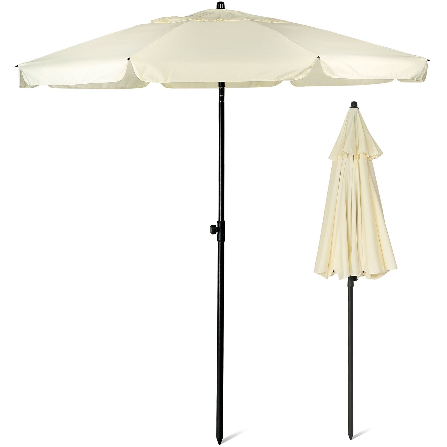 SUNMER 2M Parasol with Tilt, UV Light Protection, Easy to Open and Close, Water Resistant