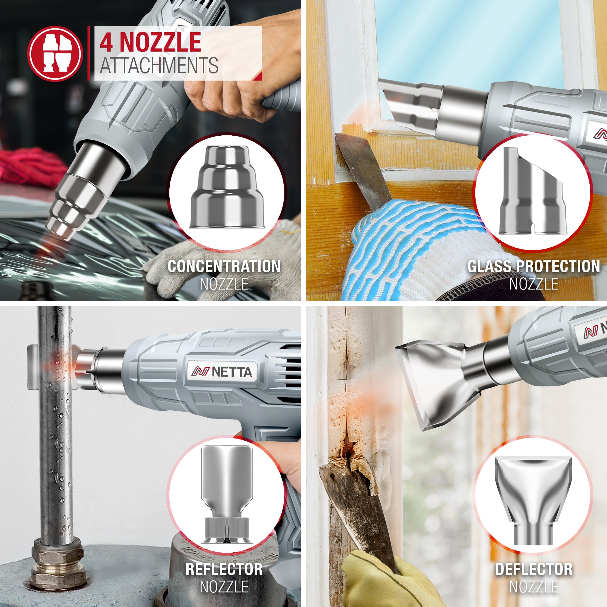 NETTA 2000W Heat Gun with Accessories