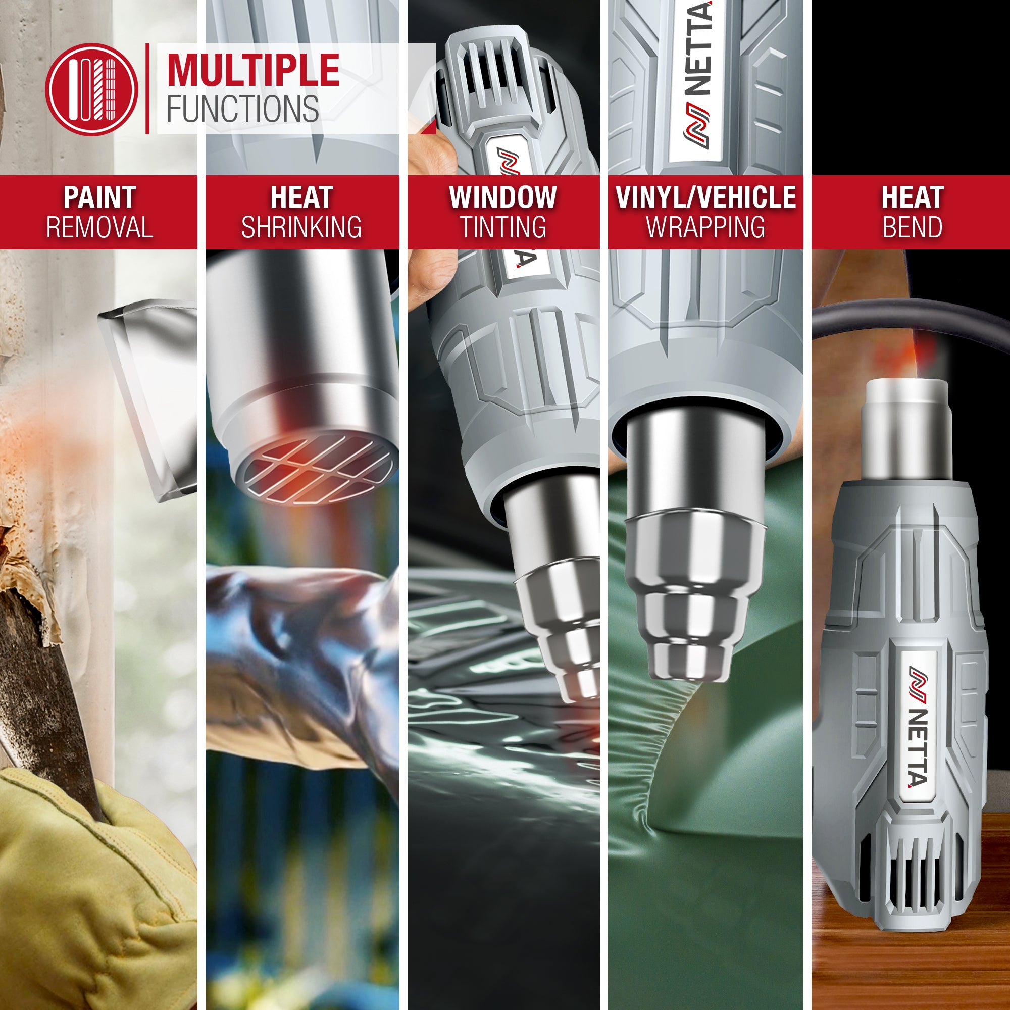 NETTA 2000W Heat Gun with Accessories