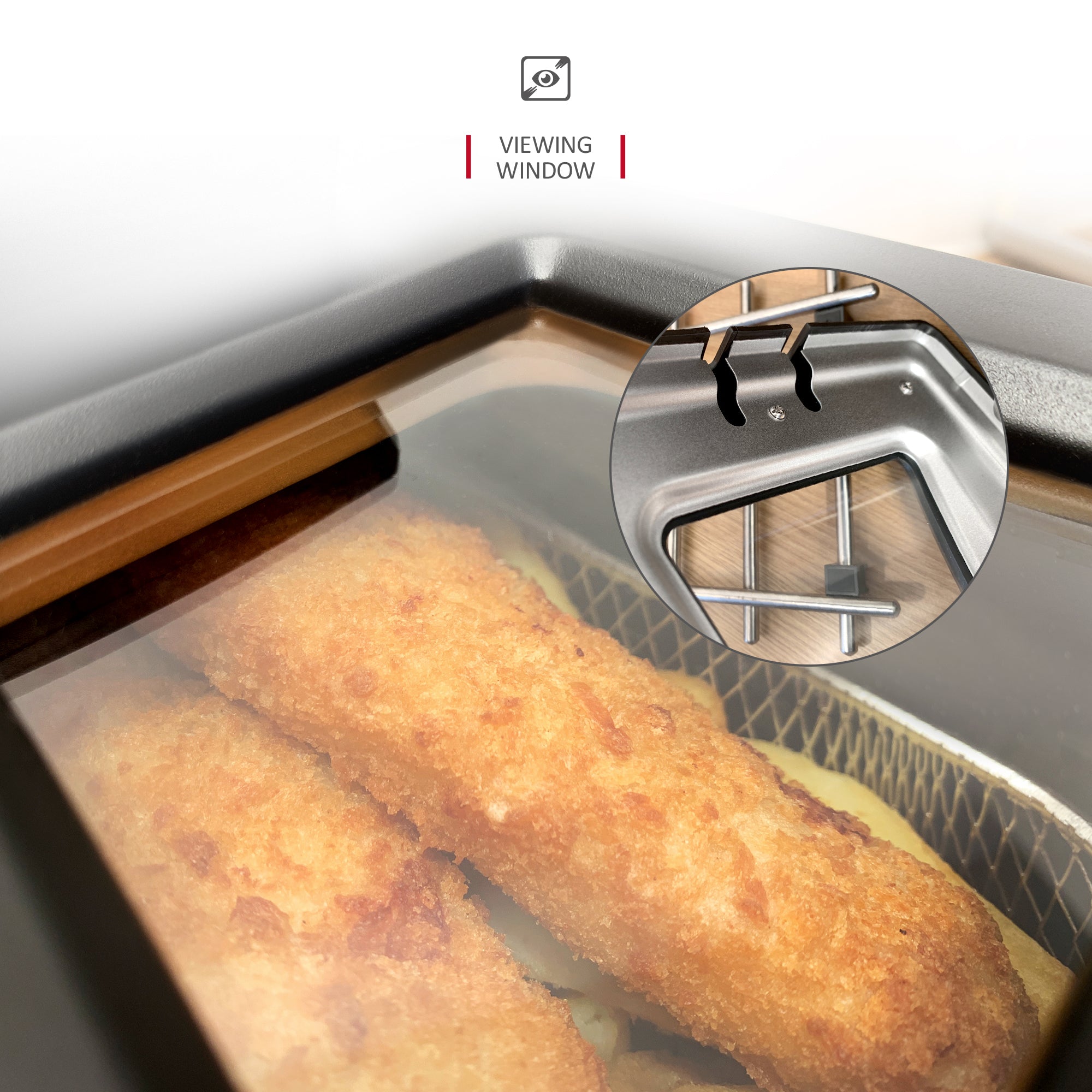 NETTA 3L Deep Fat Fryer with a Viewing Window, 700g Capacity, Powerful 1800W