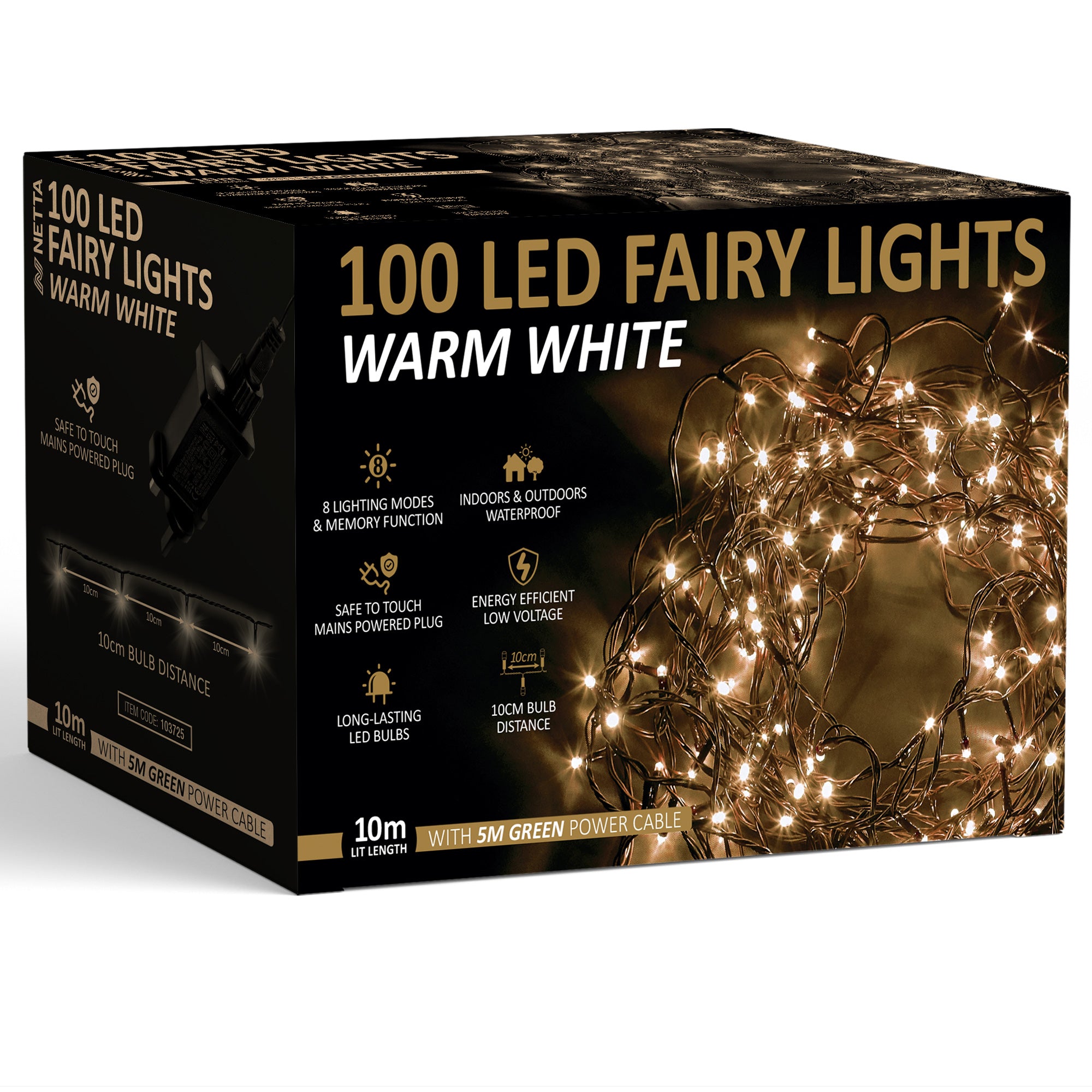 NETTA LED Fairy String Lights Outdoor and Indoor Plug In