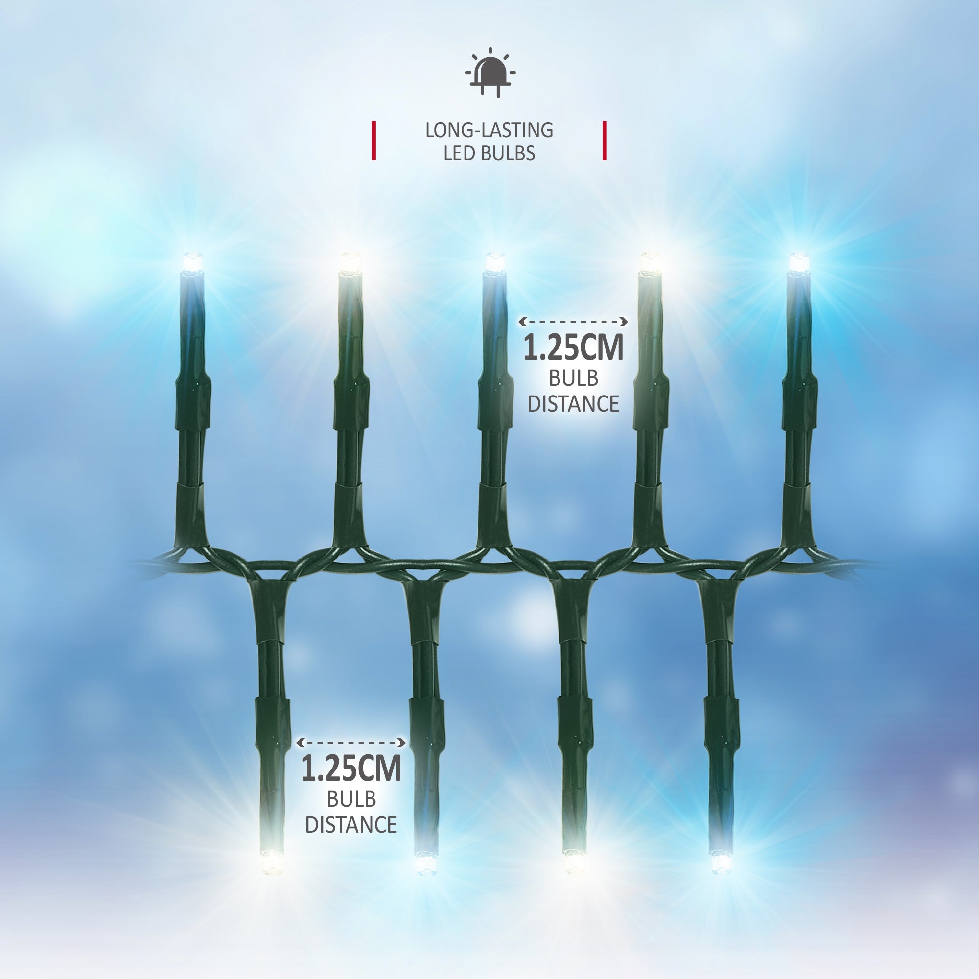 NETTA Plug-In LED 12M Cluster String Lights Outdoor and Indoor