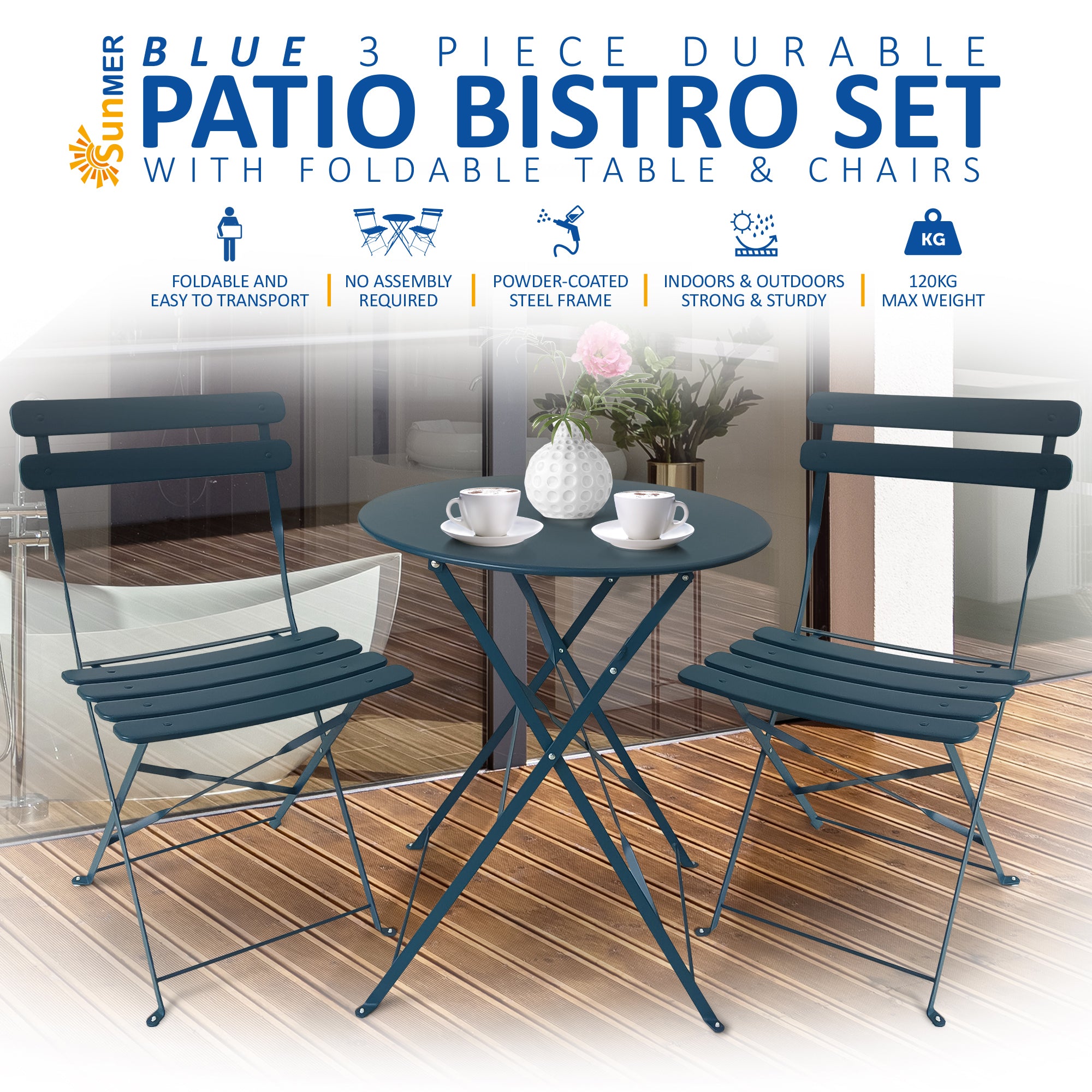 SUNMER Bistro Table & Chairs Set