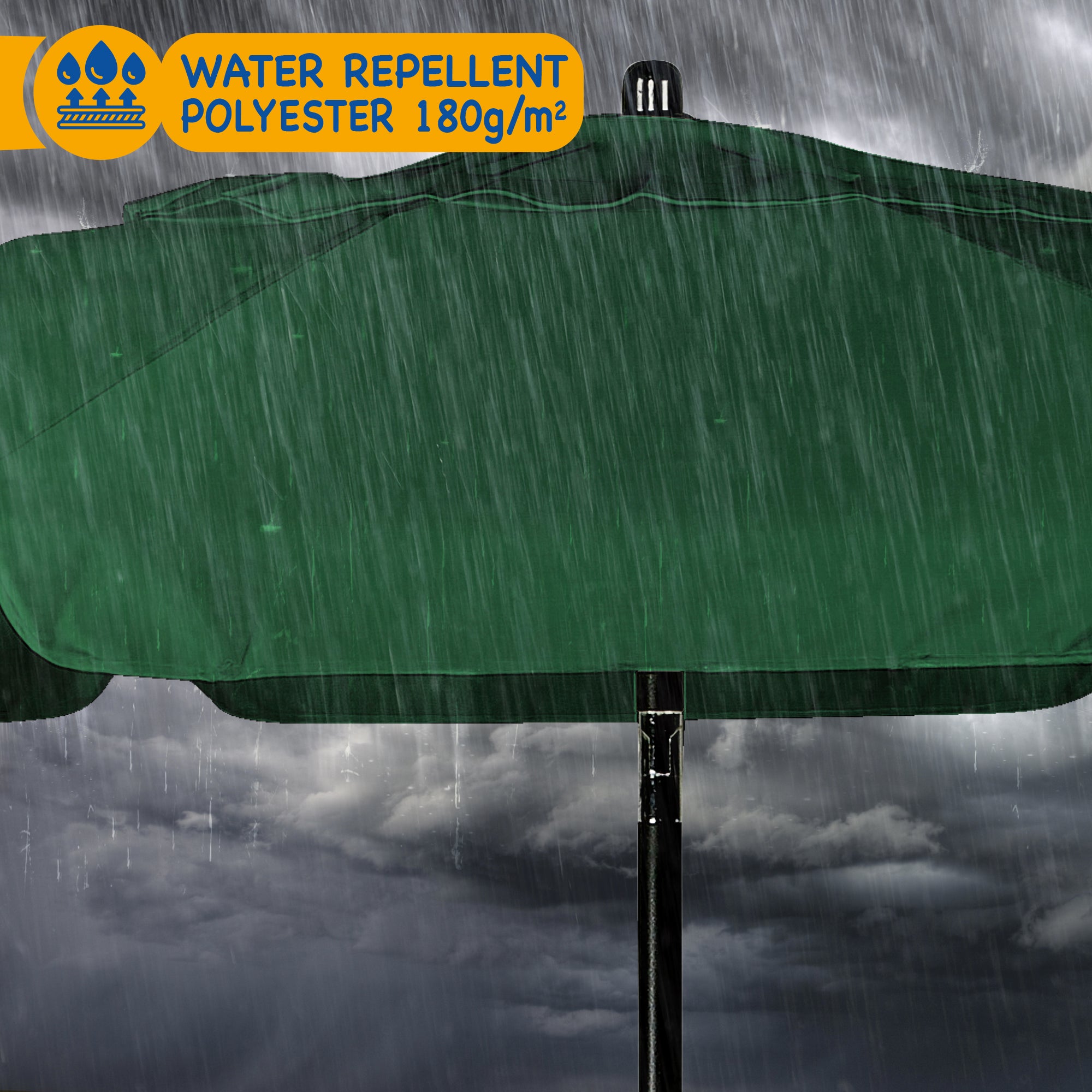 SUNMER 2M Parasol with Tilt, UV Light Protection, Easy to Open and Close, Water Resistant