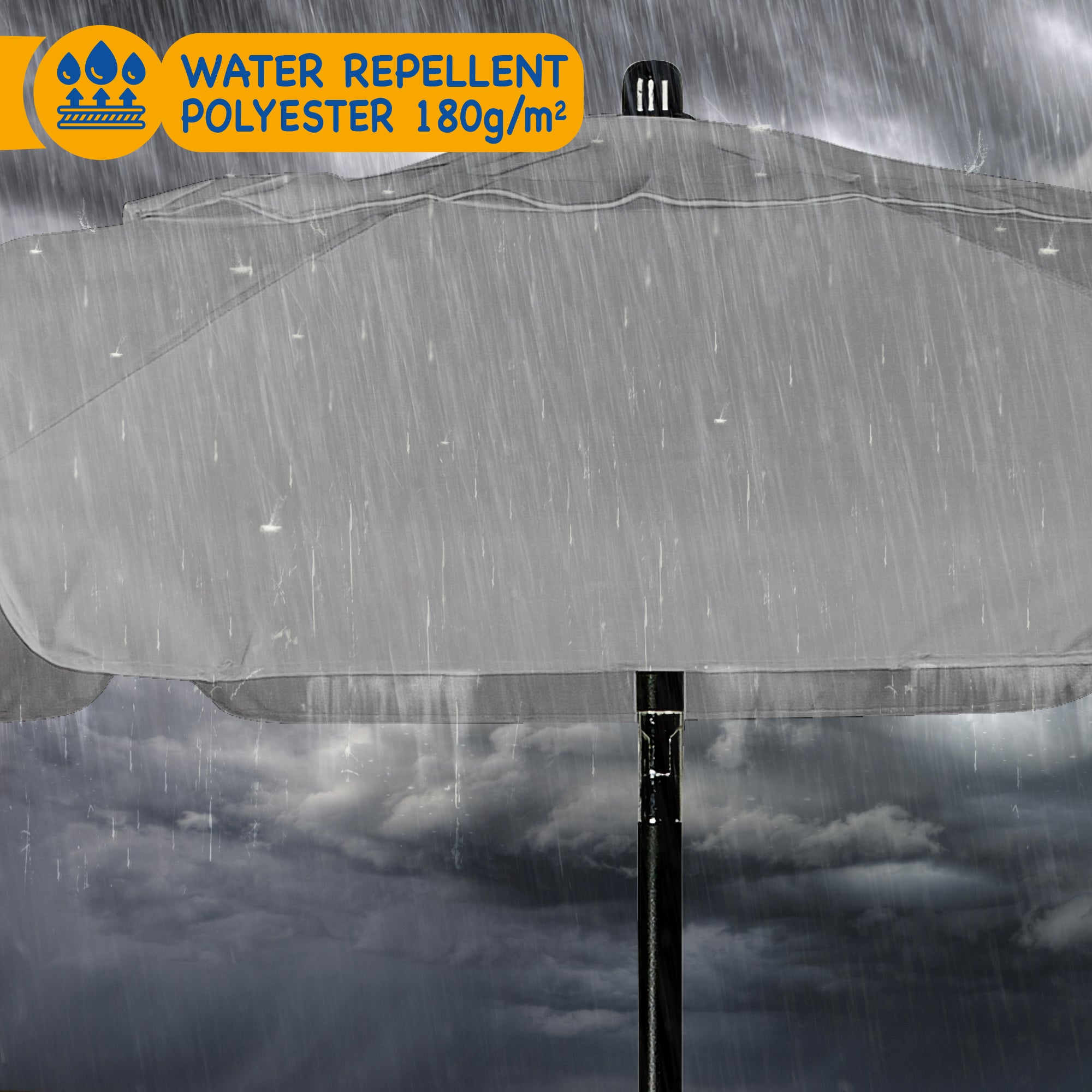 SUNMER 2M Parasol with Tilt, UV Light Protection, Easy to Open and Close, Water Resistant