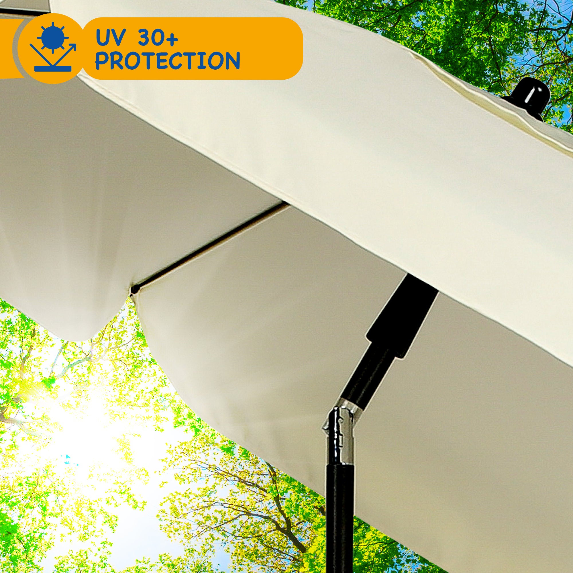 SUNMER Beach 2M Steel Parasol with Tilt Water Repellent, UV Light Protection, Easy to Open and Close, Garden Outdoor Parasol With Tilt Mechanism