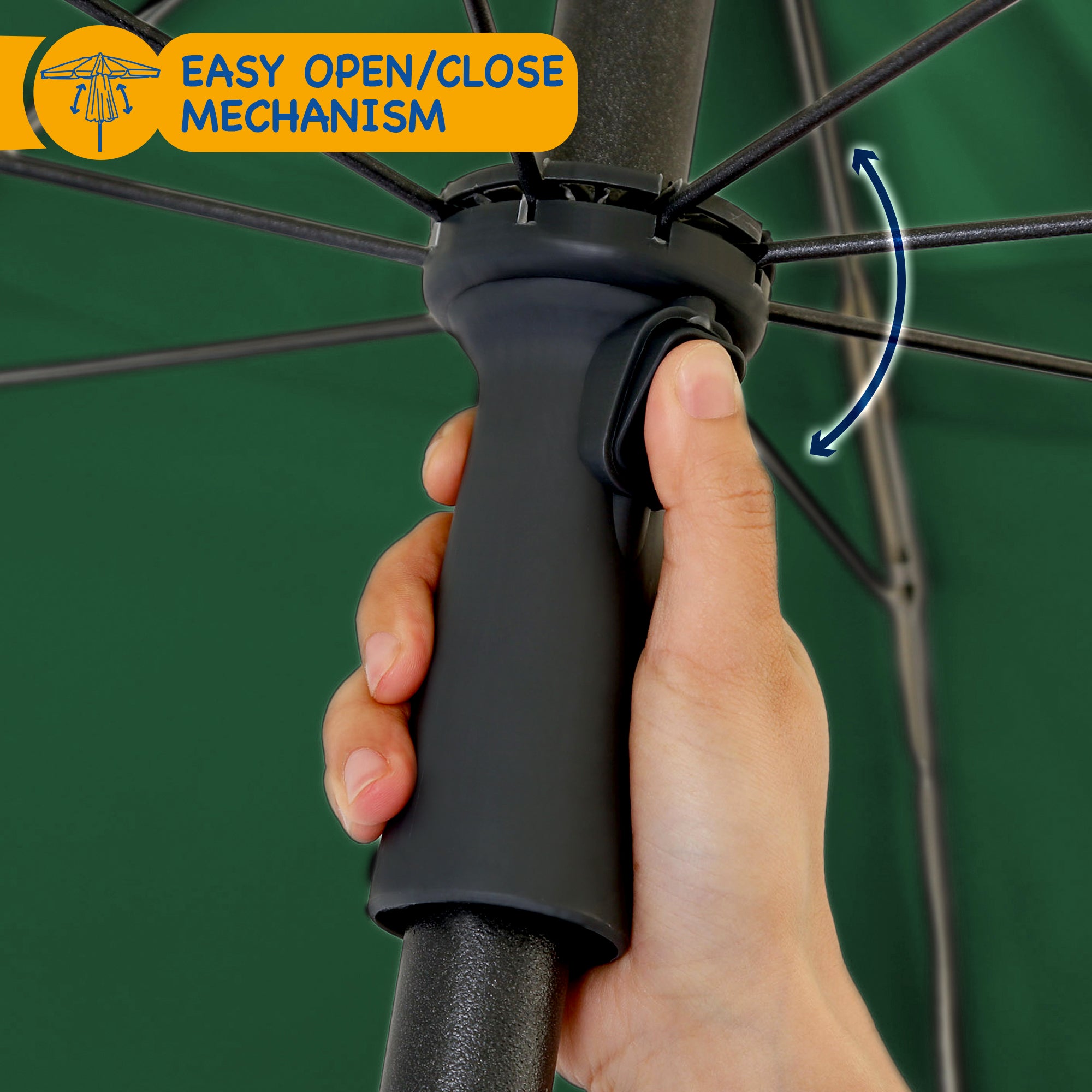 SUNMER 2M Parasol with Tilt, UV Light Protection, Easy to Open and Close, Water Resistant