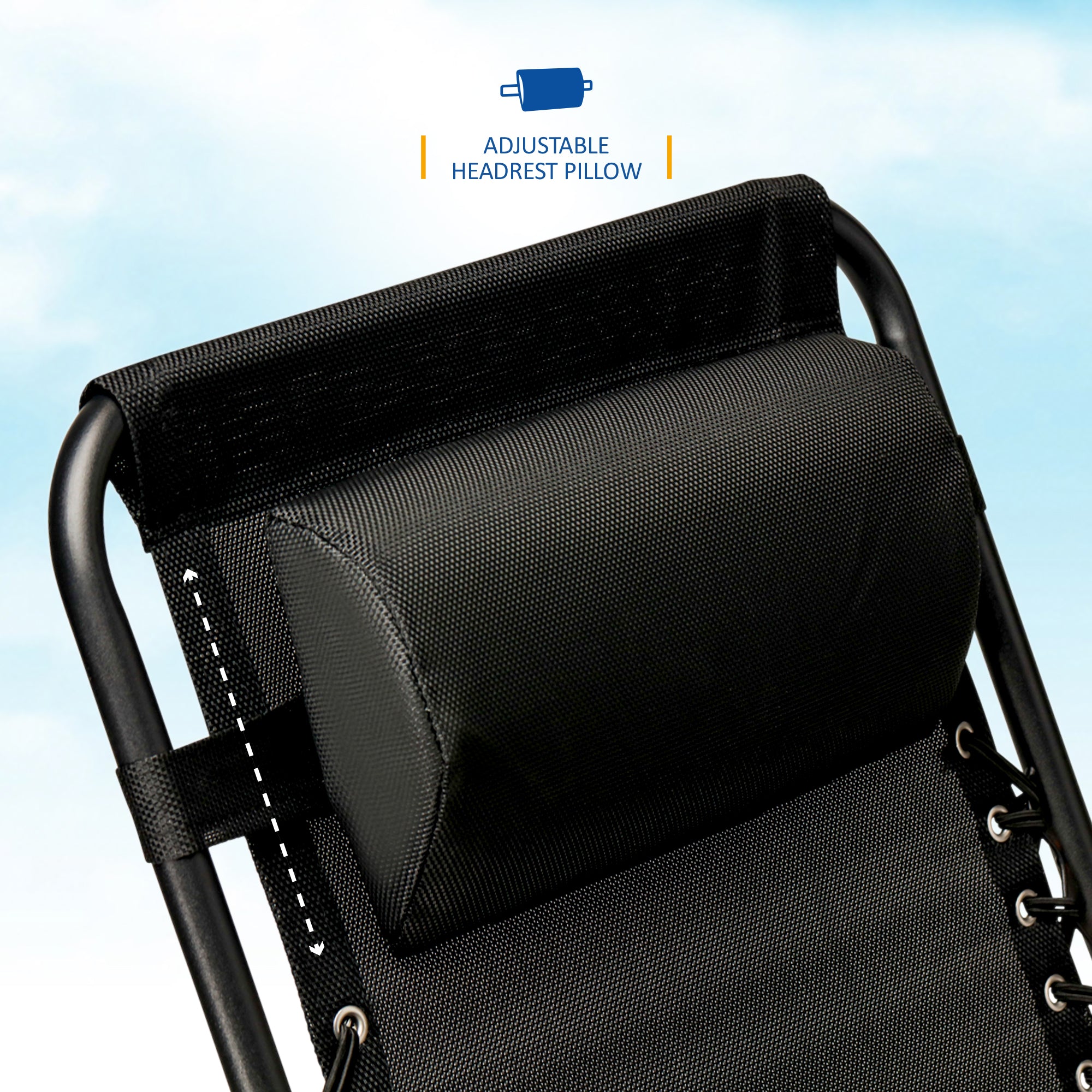 SUNMER Set of 2 Sun Lounger Garden Chairs With Cup And Phone Holder