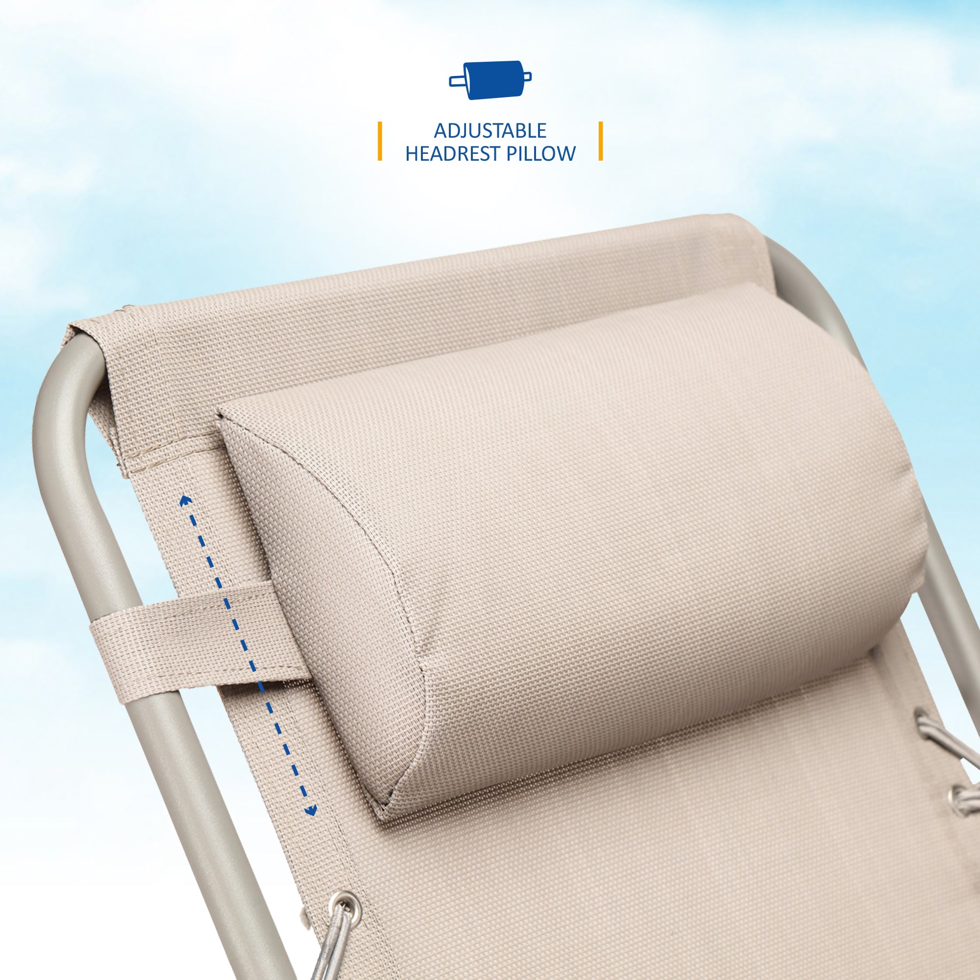 SUNMER Set of 2 Sun Lounger Garden Chairs With Cup And Phone Holder