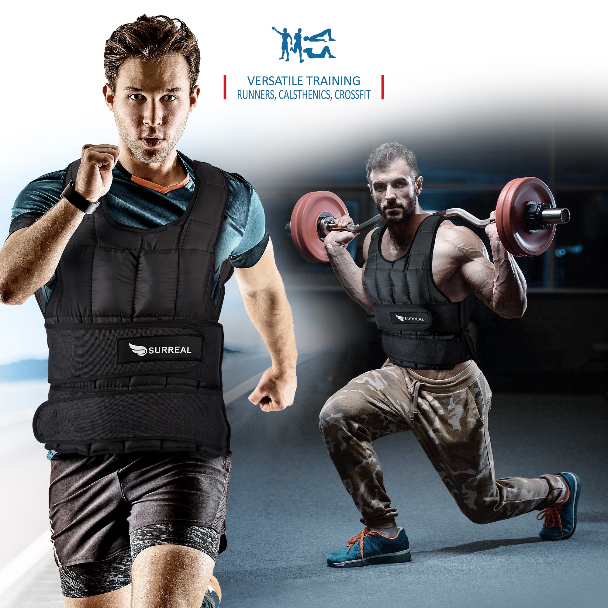 Surreal Adjustable Weighted Exercise Vest - Available in 5KG / 10KG / 15KG / 20KG / 25KG