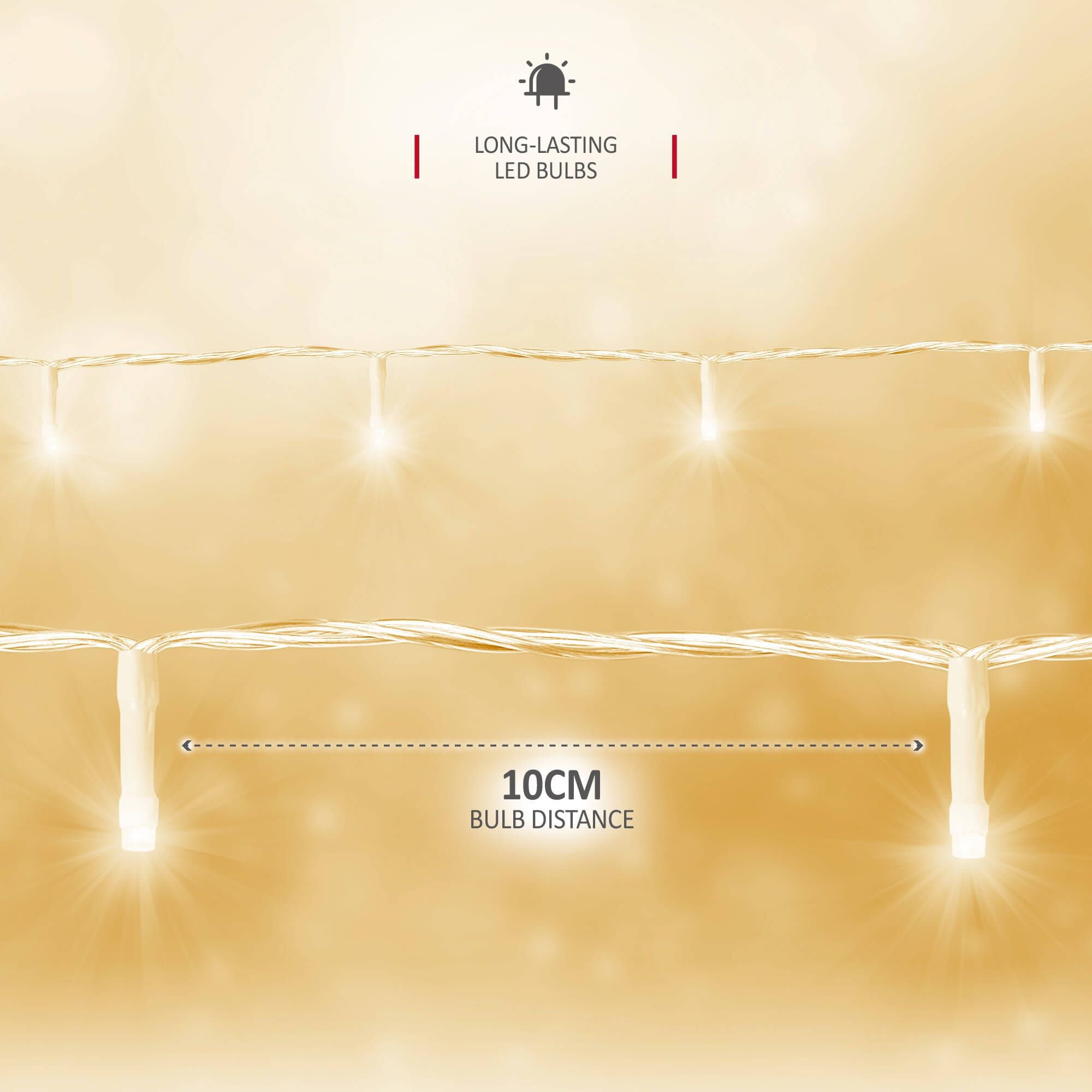 NETTA LED Fairy String Lights Warm White Clear Cable