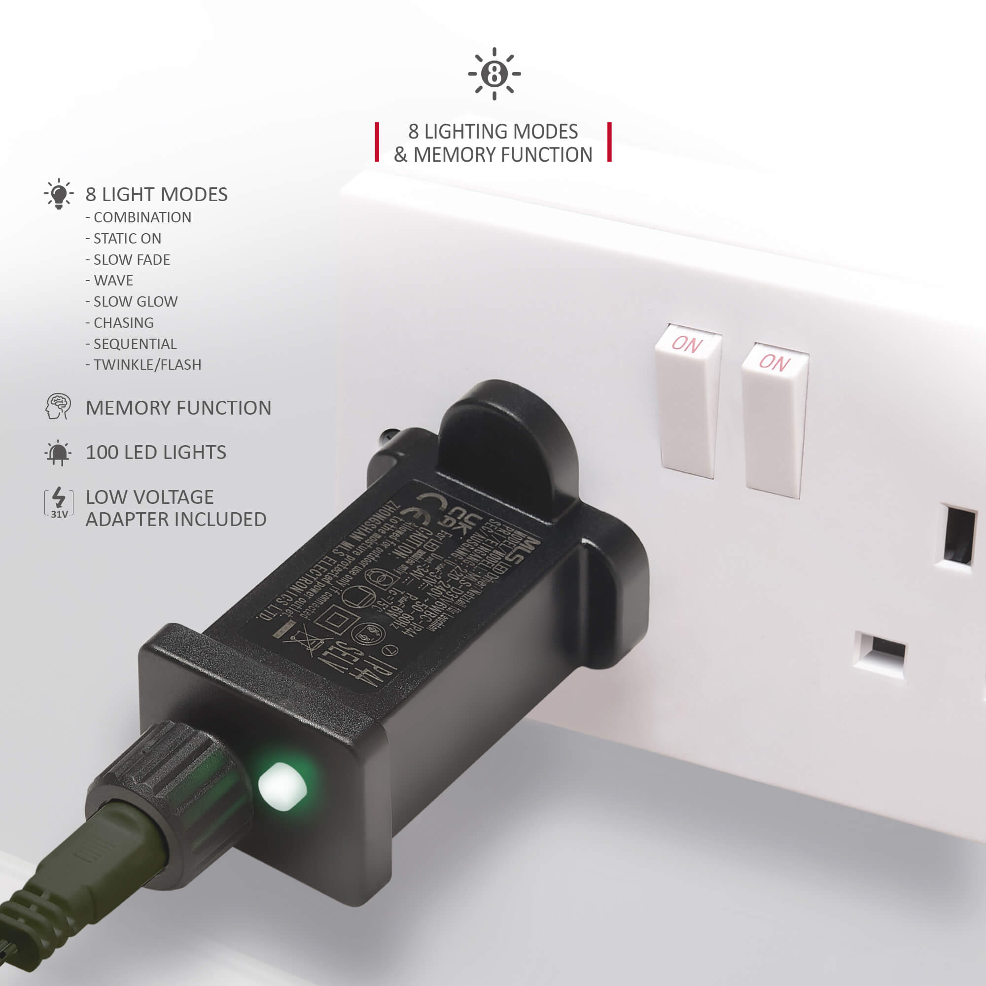 NETTA LED Fairy String Lights Warm White Clear Cable