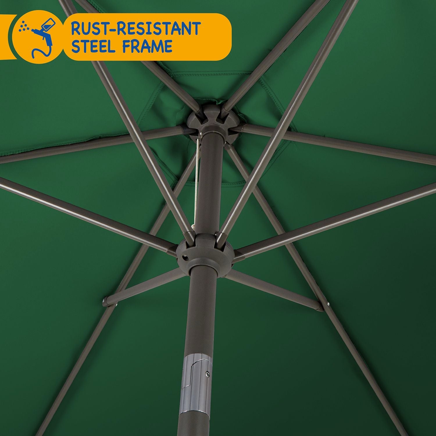 SUNMER 2.7M Parasol with Crank Mechanism Sun Shading Water Repellent Polyeste Easy to Open and Close Crank Mechanism