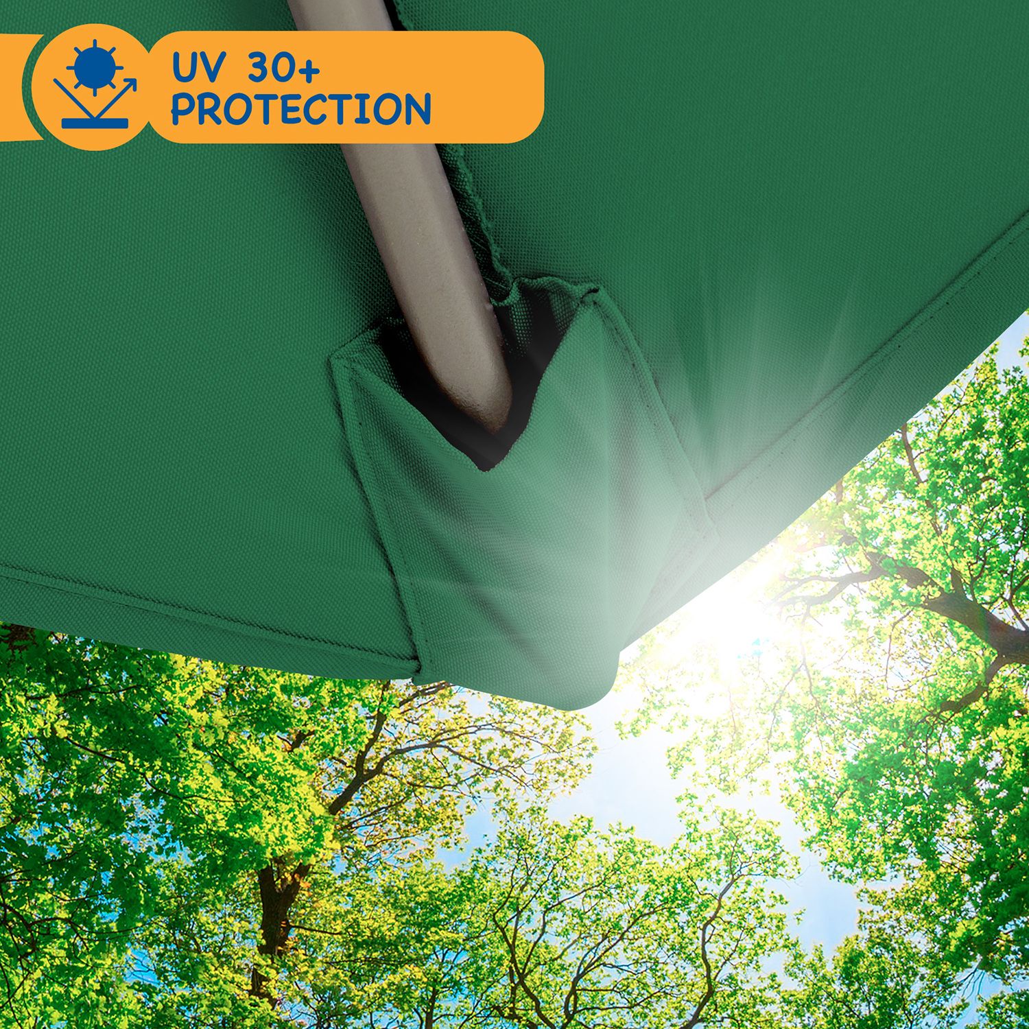 SUNMER 2.7M Parasol with Crank Mechanism, Sun Shading, Water Repellent, Polyester, Easy to Open and Close