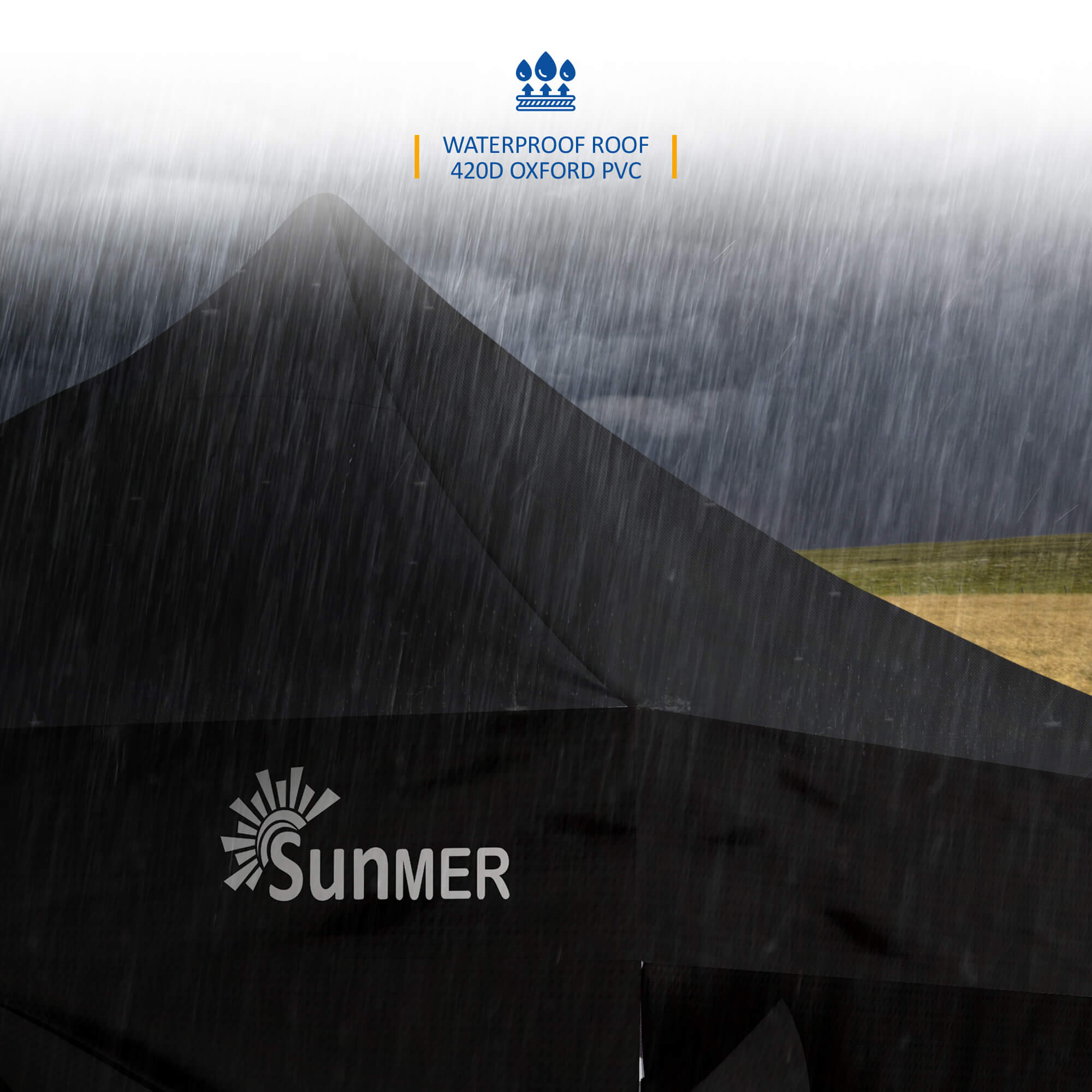 SUNMER 3Mx3M Steel Framed Gazebo with Walls