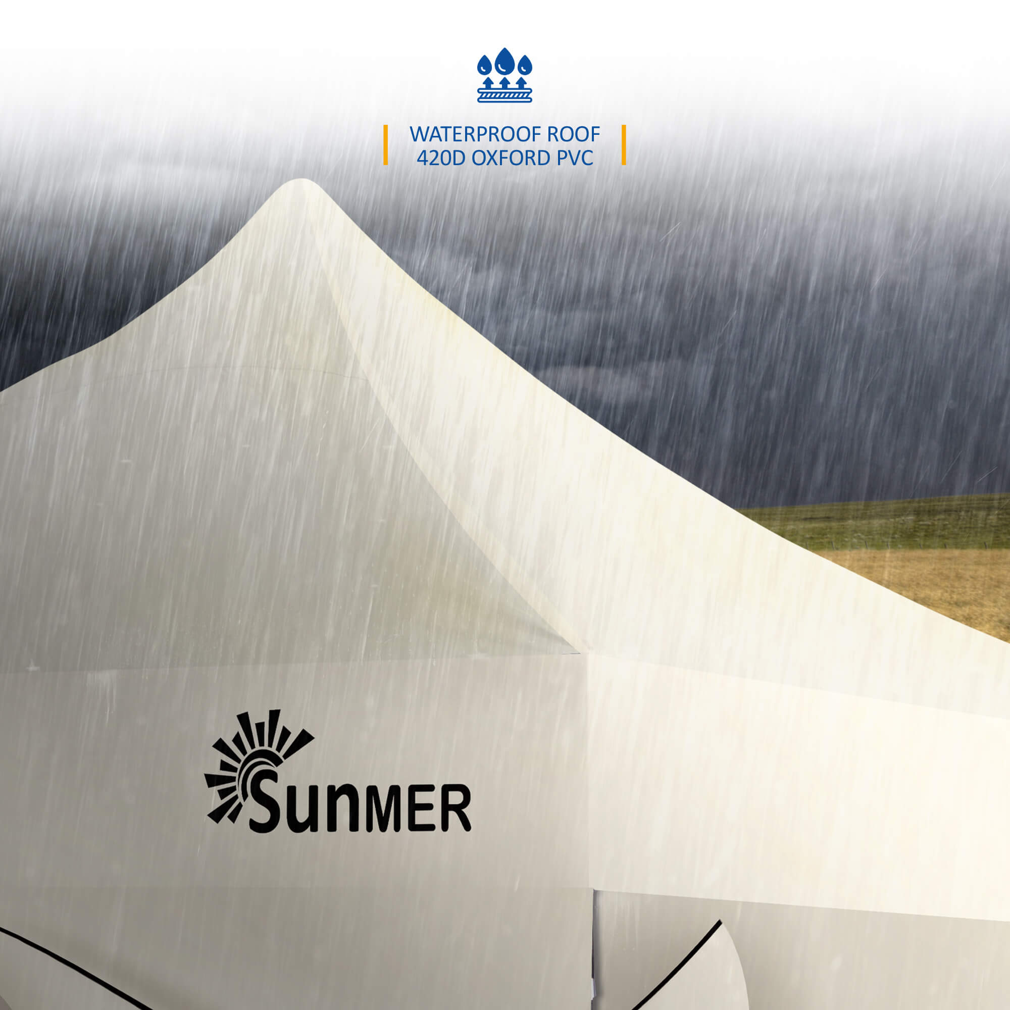 SUNMER 3Mx3M Steel Framed Gazebo with Walls