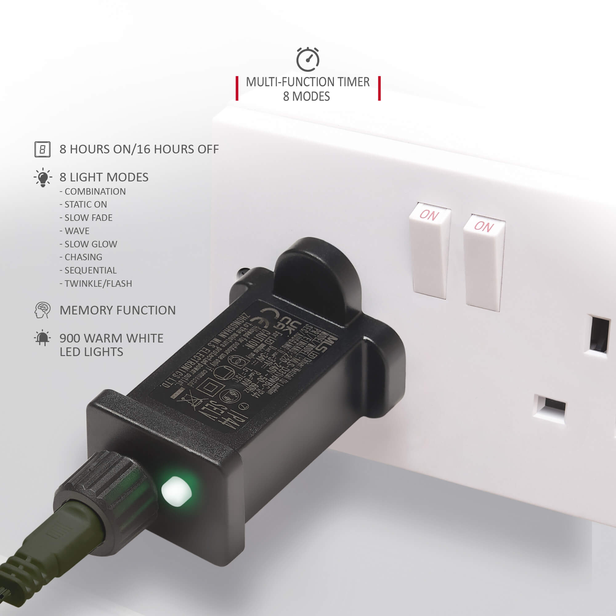 VeryMerry Micro Dot Birch Pre-Lit Christmas Tree with 900 LED Warm White Lights - Black