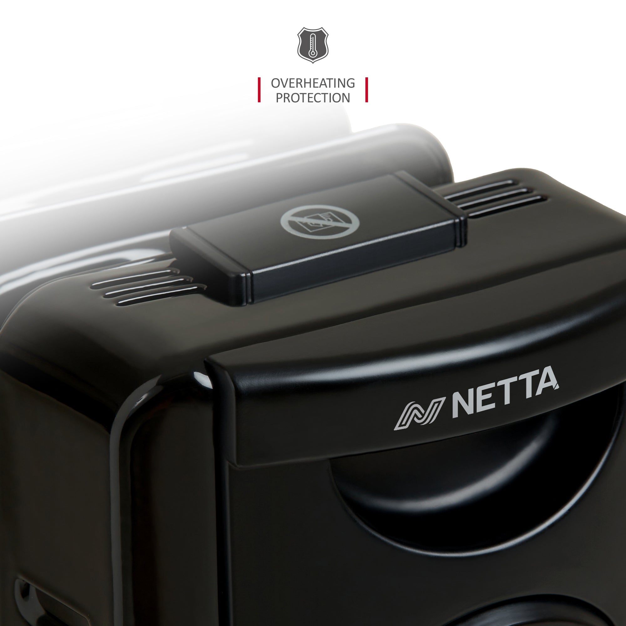 NETTA Oil Filled Radiator 2500W Portable Electric Heater with Thermostat & 24 Hour Timer, 11 Fin, Black