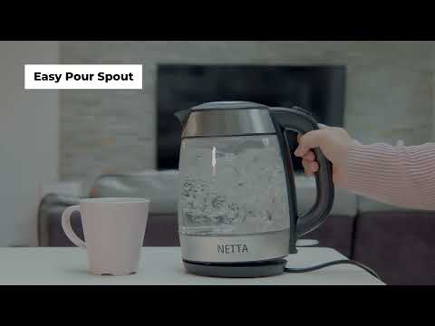 NETTA 1.7L Illuminated Glass Kettle - 2200W