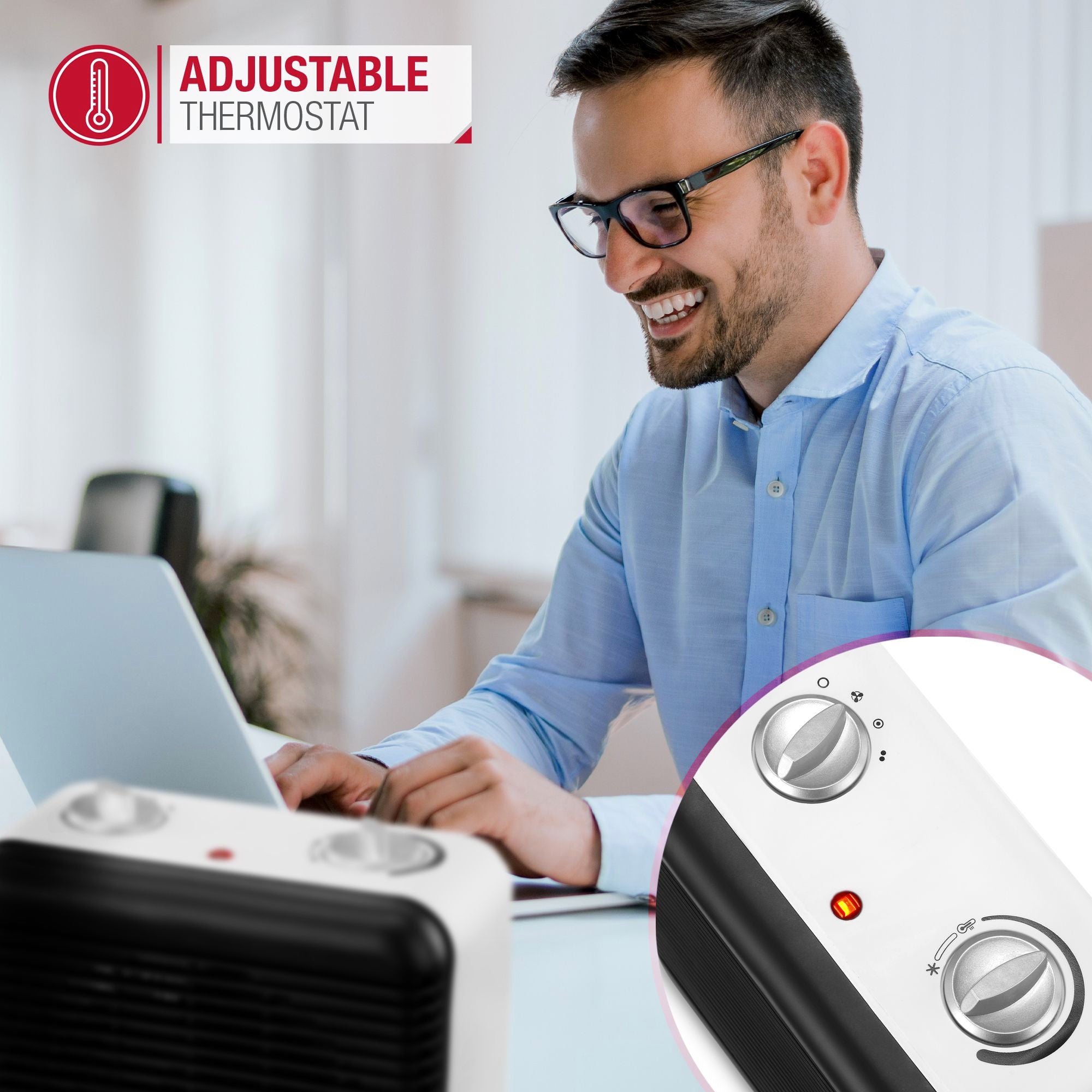 Portable Fan Heater - Black