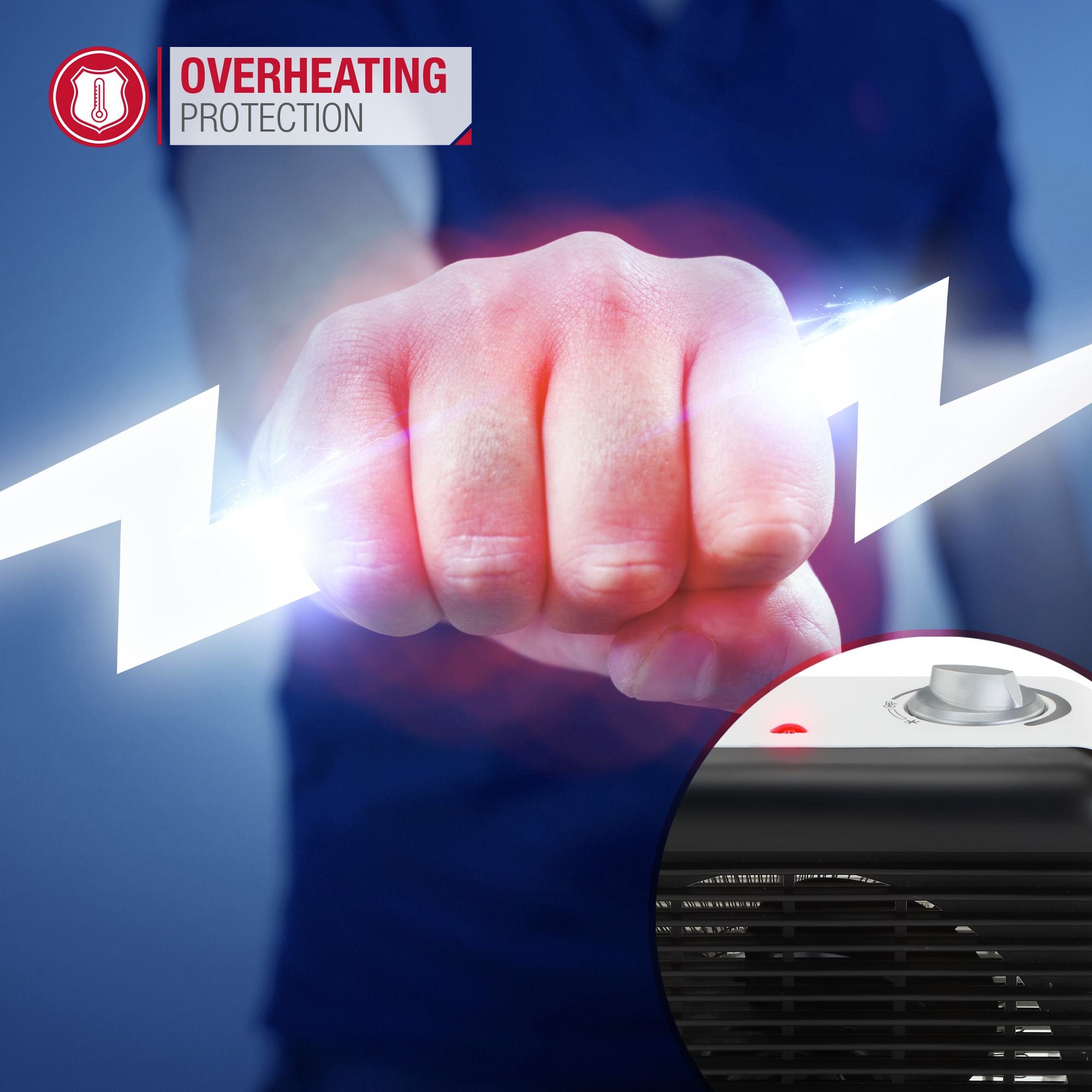 Portable Fan Heater - Black