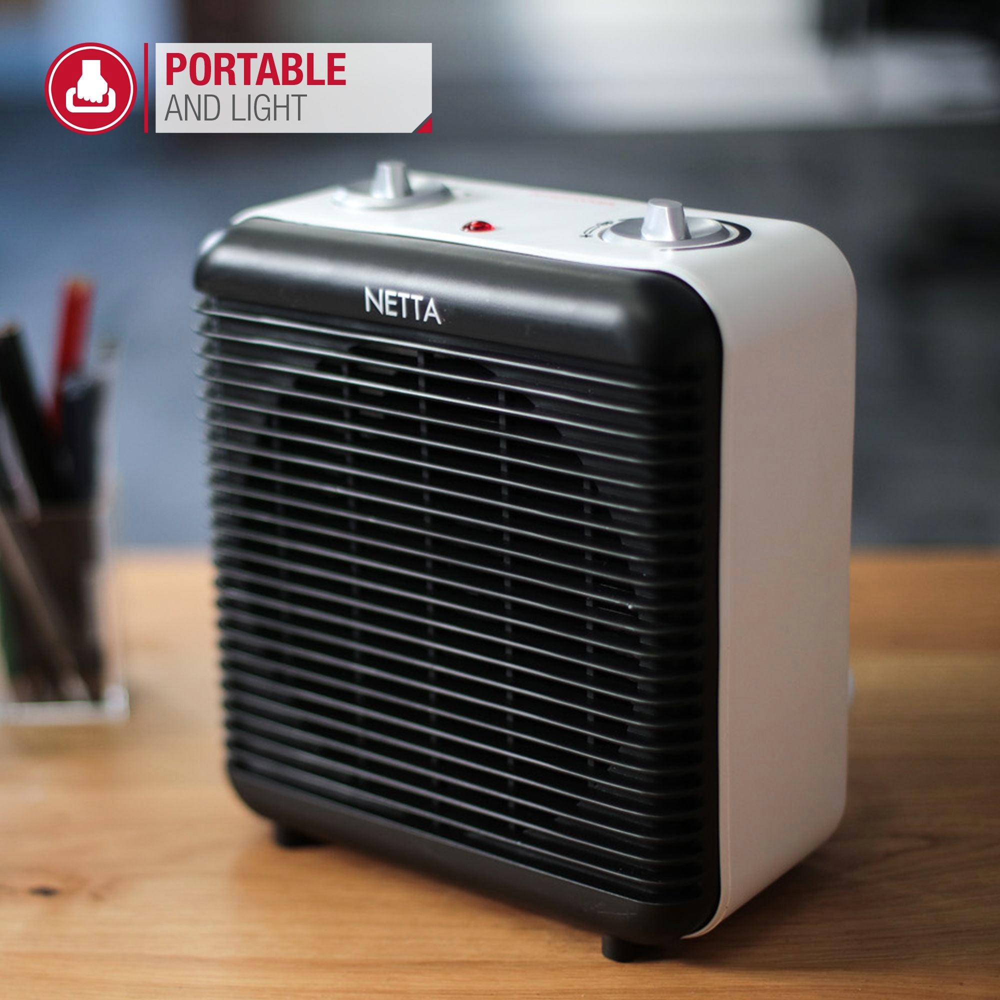 Portable Fan Heater - Black