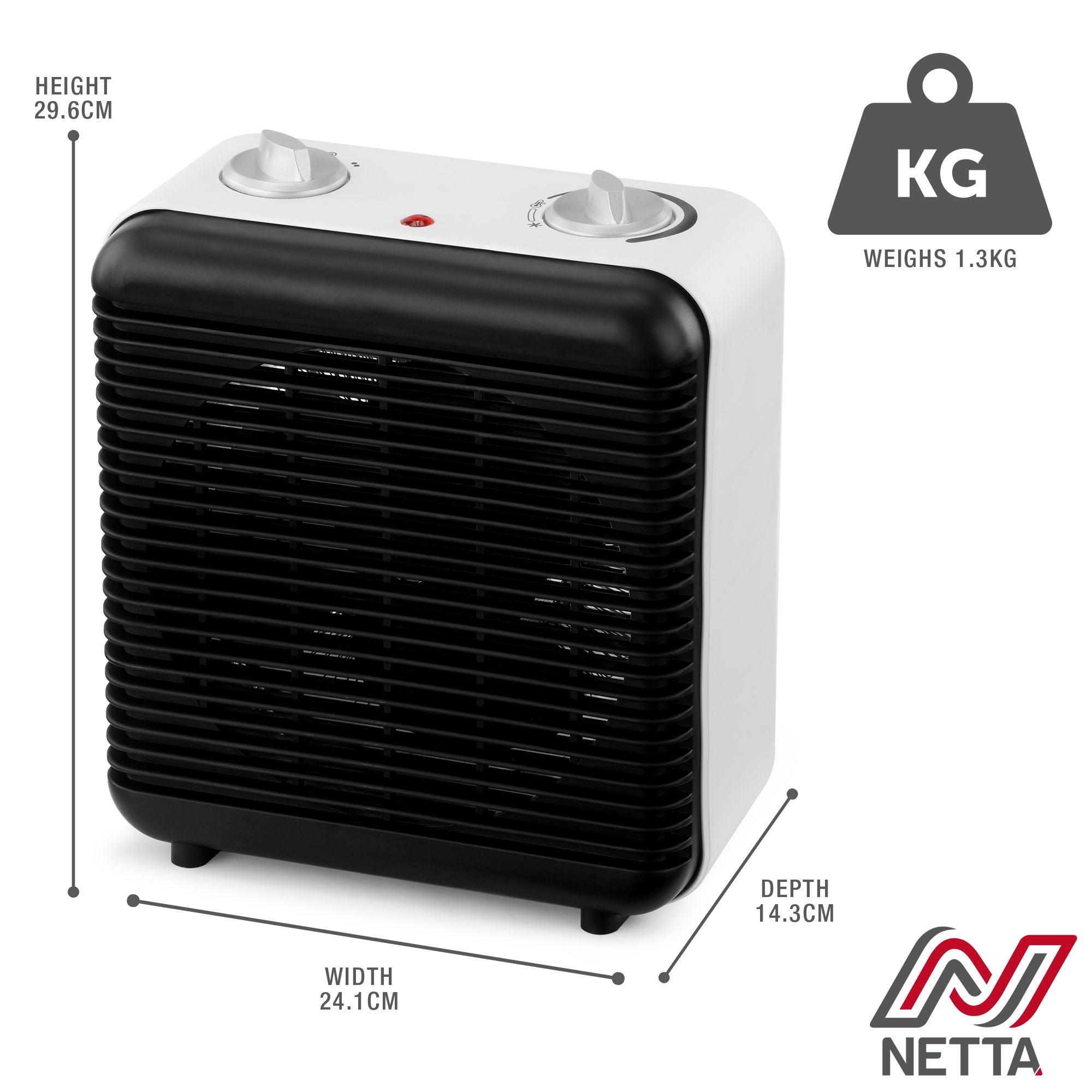 Portable Fan Heater - Black