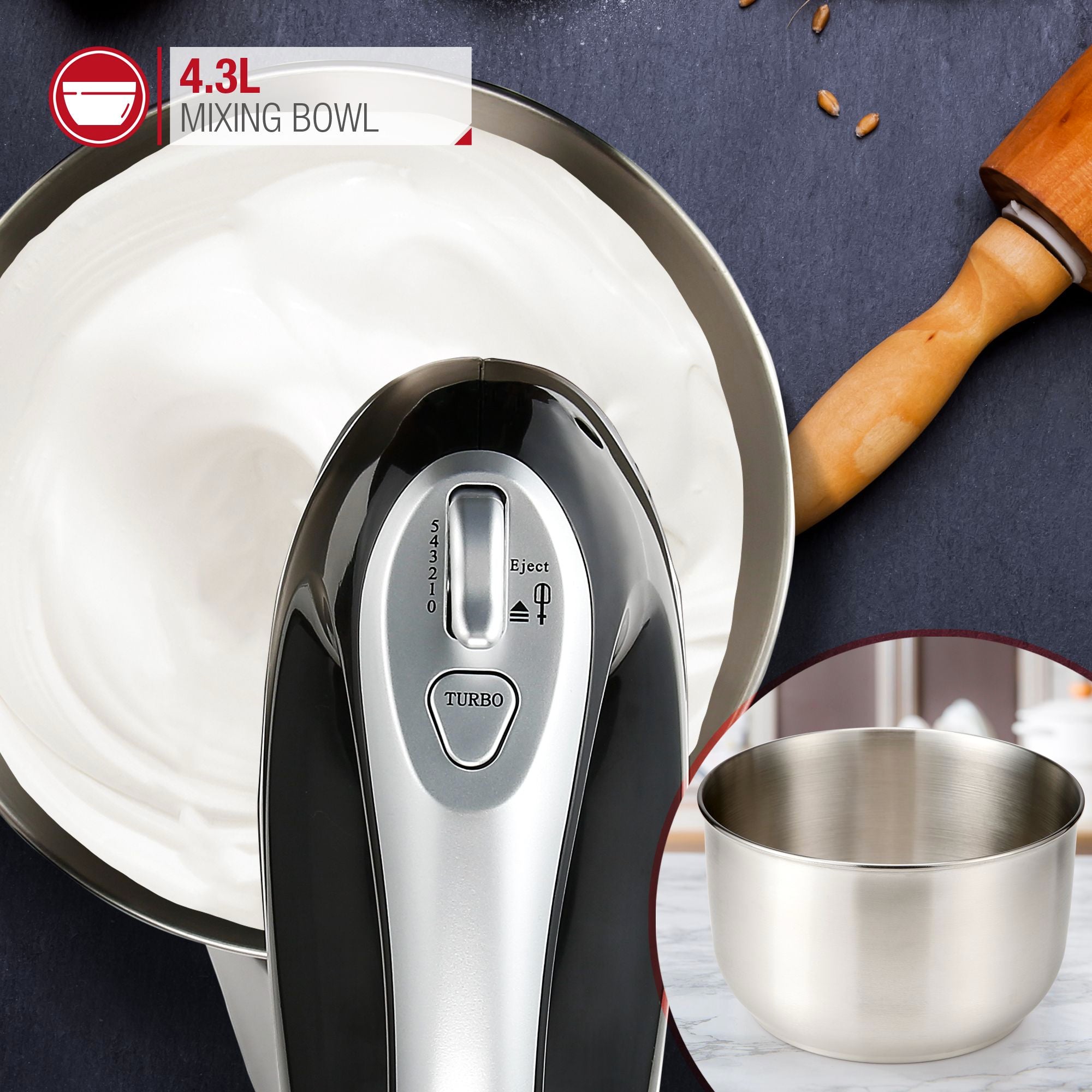 NETTA 300W 2 in 1 Stand Mixer - Black