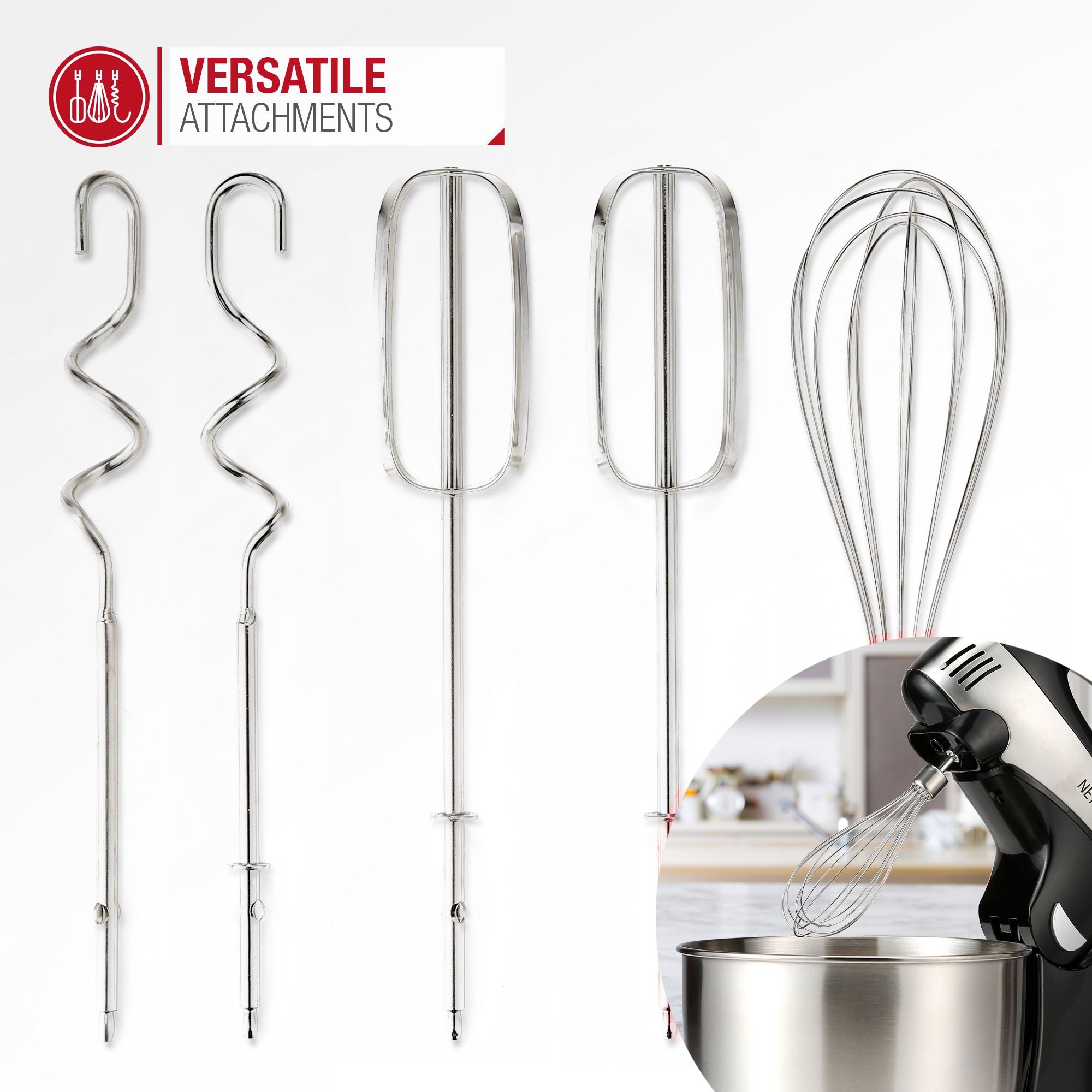 NETTA 300W 2 in 1 Stand Mixer - Black