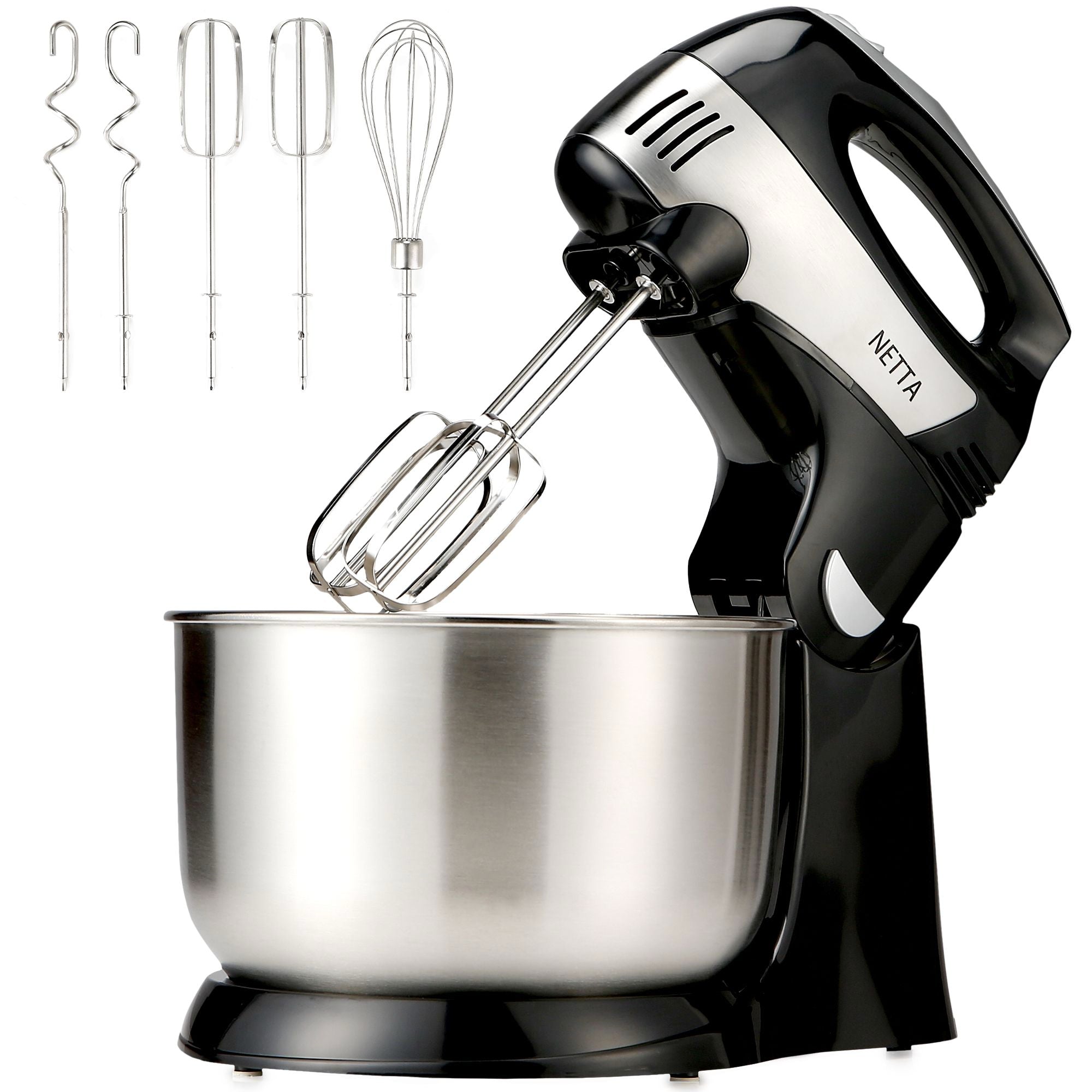 NETTA 300W 2 in 1 Stand Mixer - Black