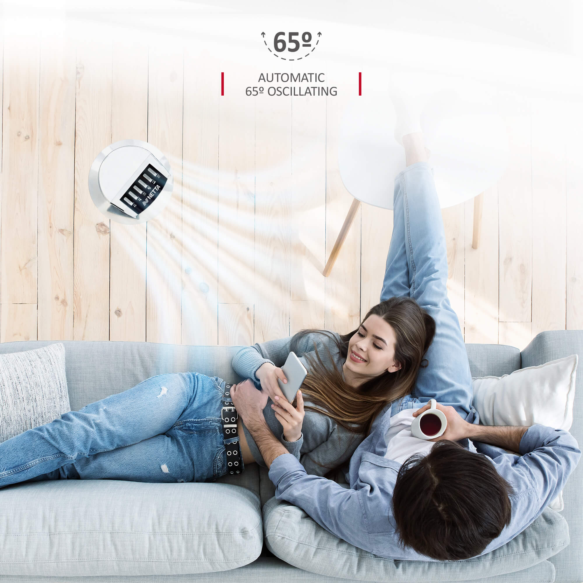 NETTA 44 Inch Tower Fan with 8-hour Timer - White